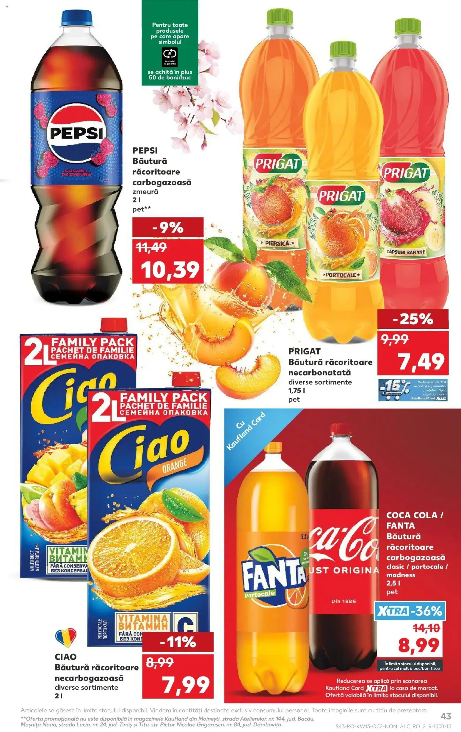 Noul catalog Kaufland – valabil de la 25.03.2026 | Pagină: 43 | Produse: Piersică, Amerikan servis, Portocale, Căpșuni