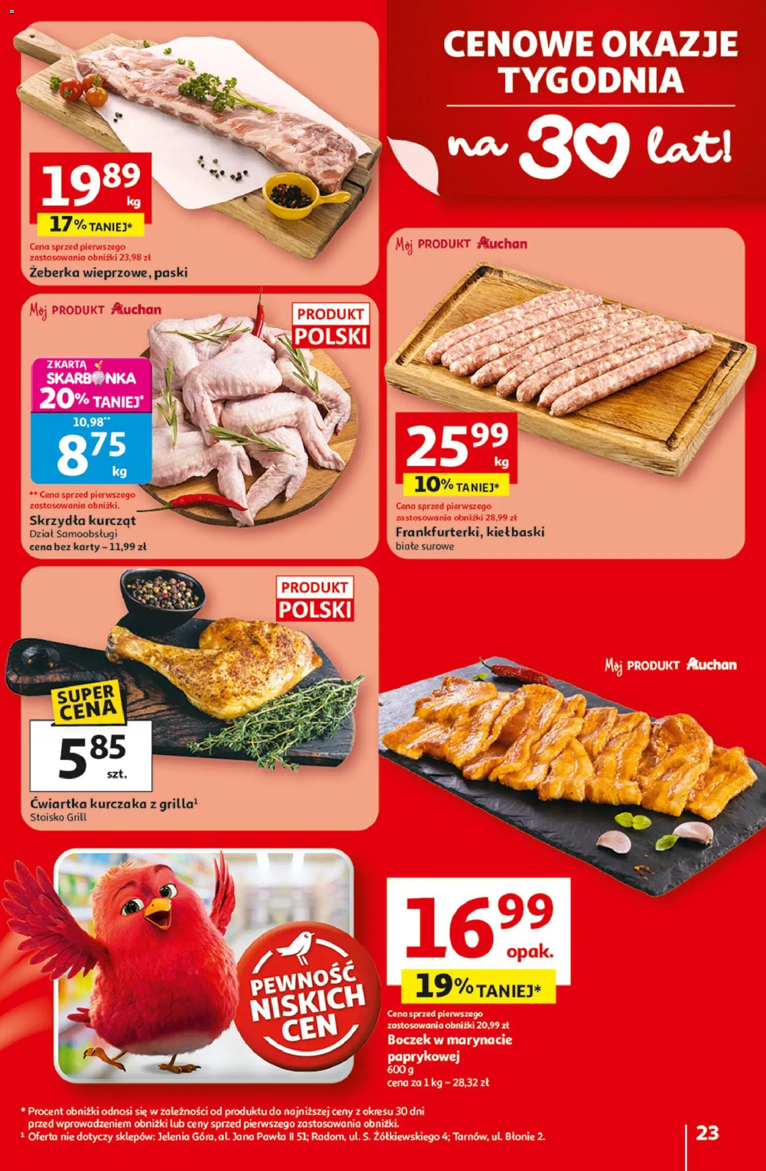 Auchan gazetka - 30 Lat Hipermarket od 29.04.2026 | Strona: 23 | Produkty: Grill, Kiełbaski, Boczek