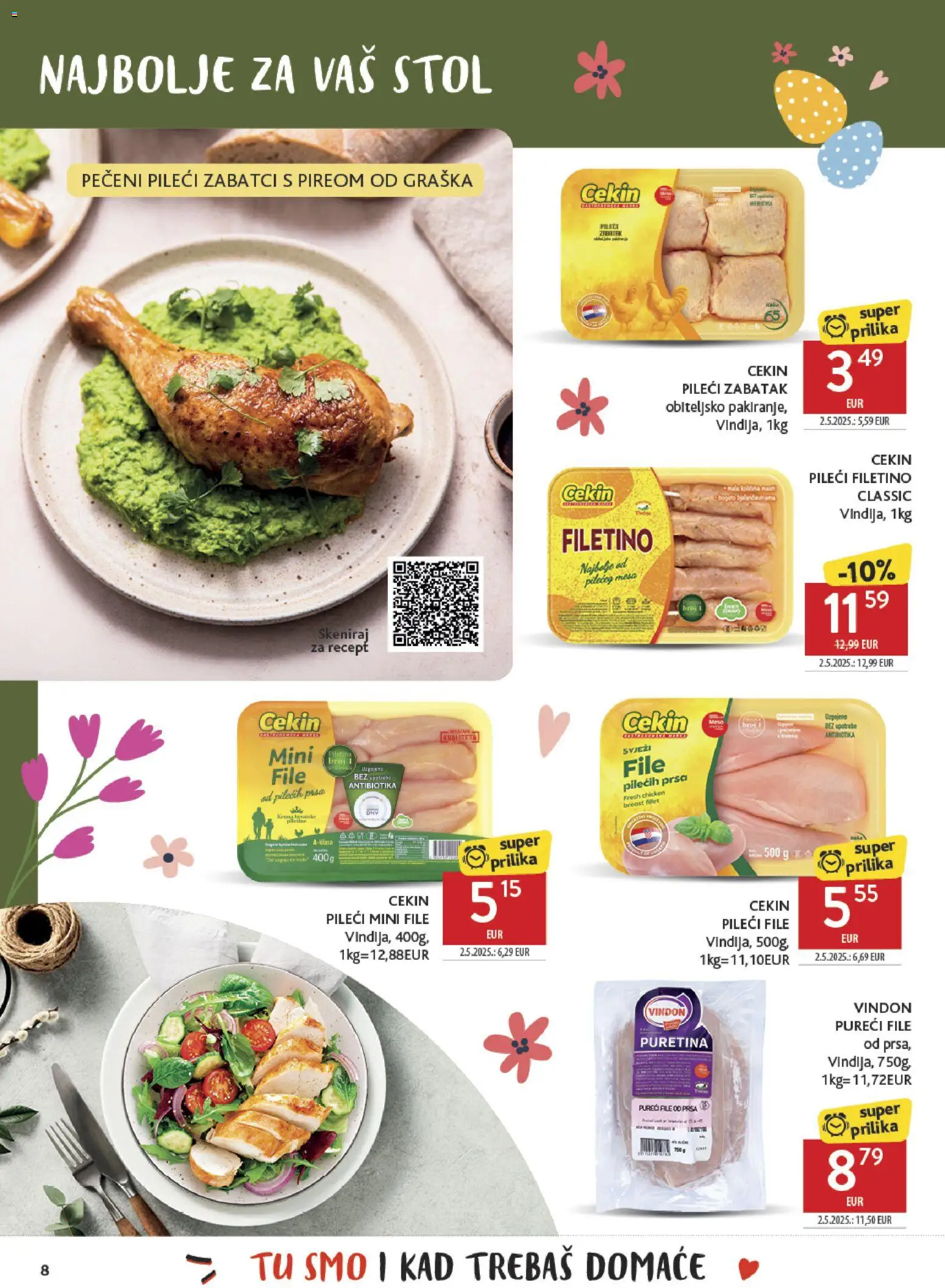 Konzum katalog | vrijedi od 30.03.2026 | Stranica: 8 | Proizvodi: Puretina, Stol, Pileći file