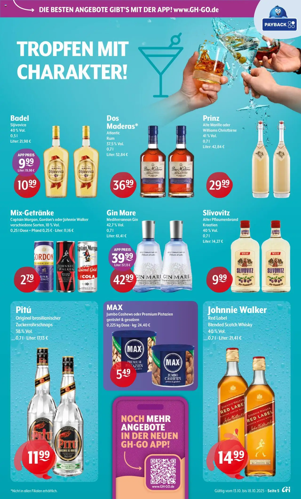Getränke Hoffmann - Brandenburg – gültig ab 13.10.2025 | Seite: 5 | Produkte: Cola, Pistazien, Gin, Johnnie walker