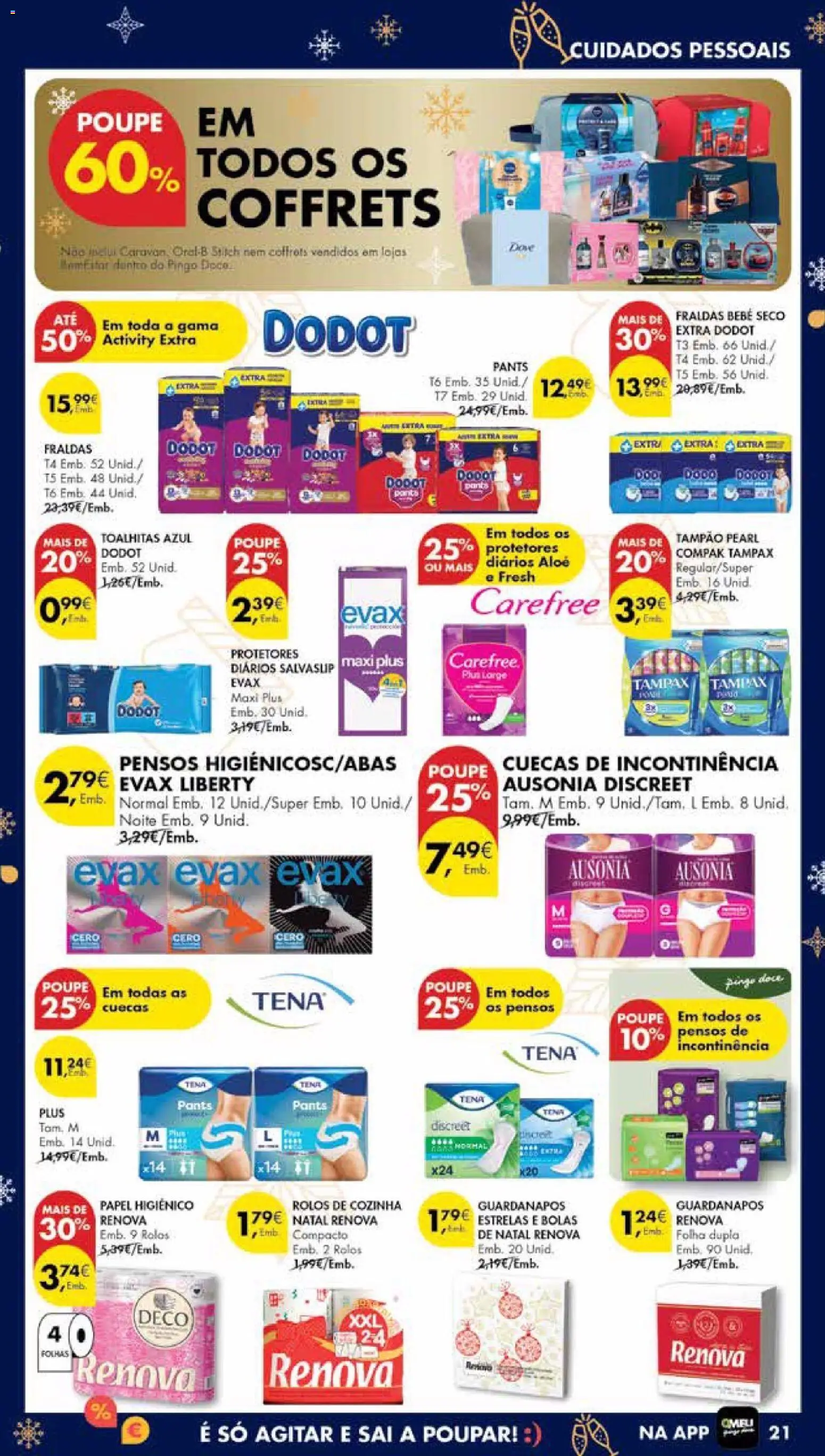 Pingo Doce Poupe Esta Semana Madeira │ válido de 27.12.2025 | Página: 21 | Produtos: Papel higiénico, Fraldas, Fraldas dodot, Guardanapos