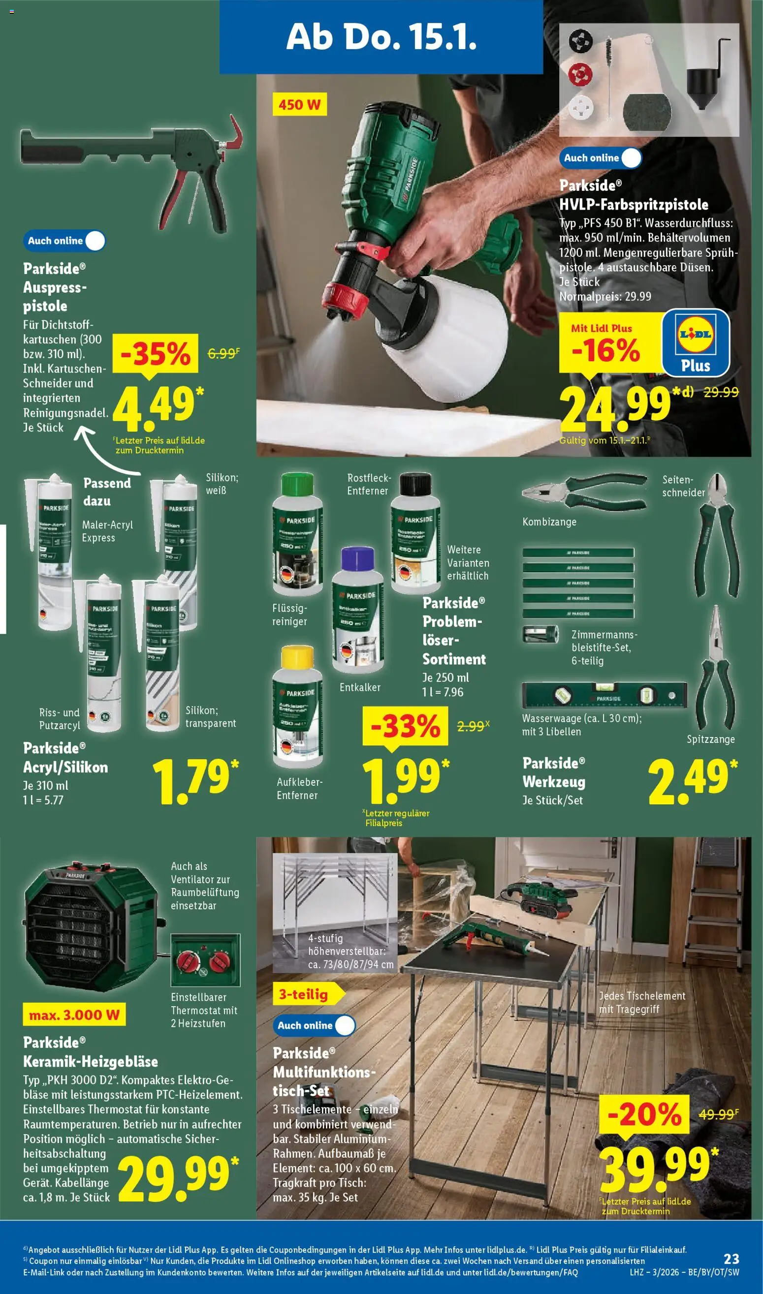 Lidl Prospekt Kornwestheim – gültig ab 12.01.2026 | Seite: 45 | Produkte: Ventilator, Tisch