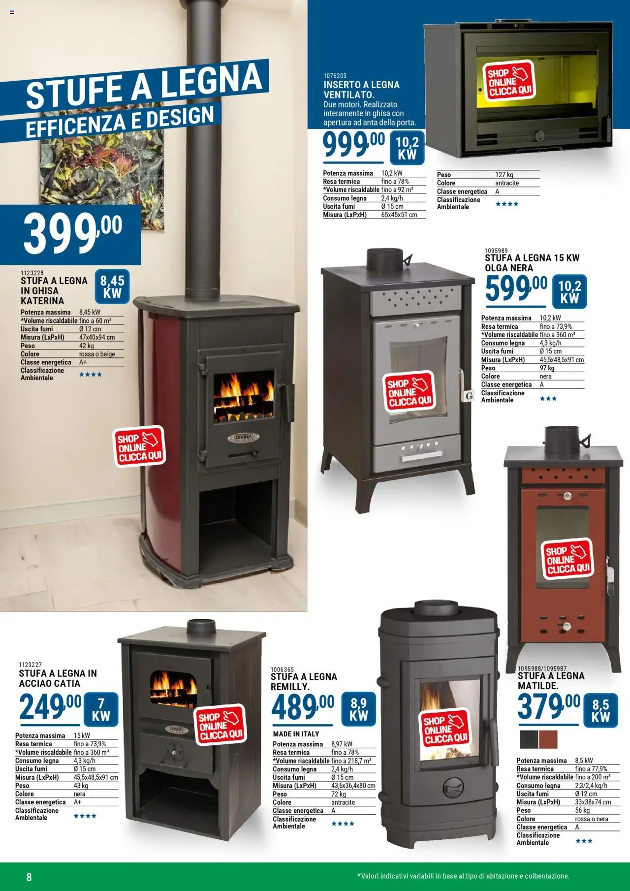 Volantino CFadda del 01.10.2025 | Pagina: 8 | Prodotti: Stufa a legna, Stufa