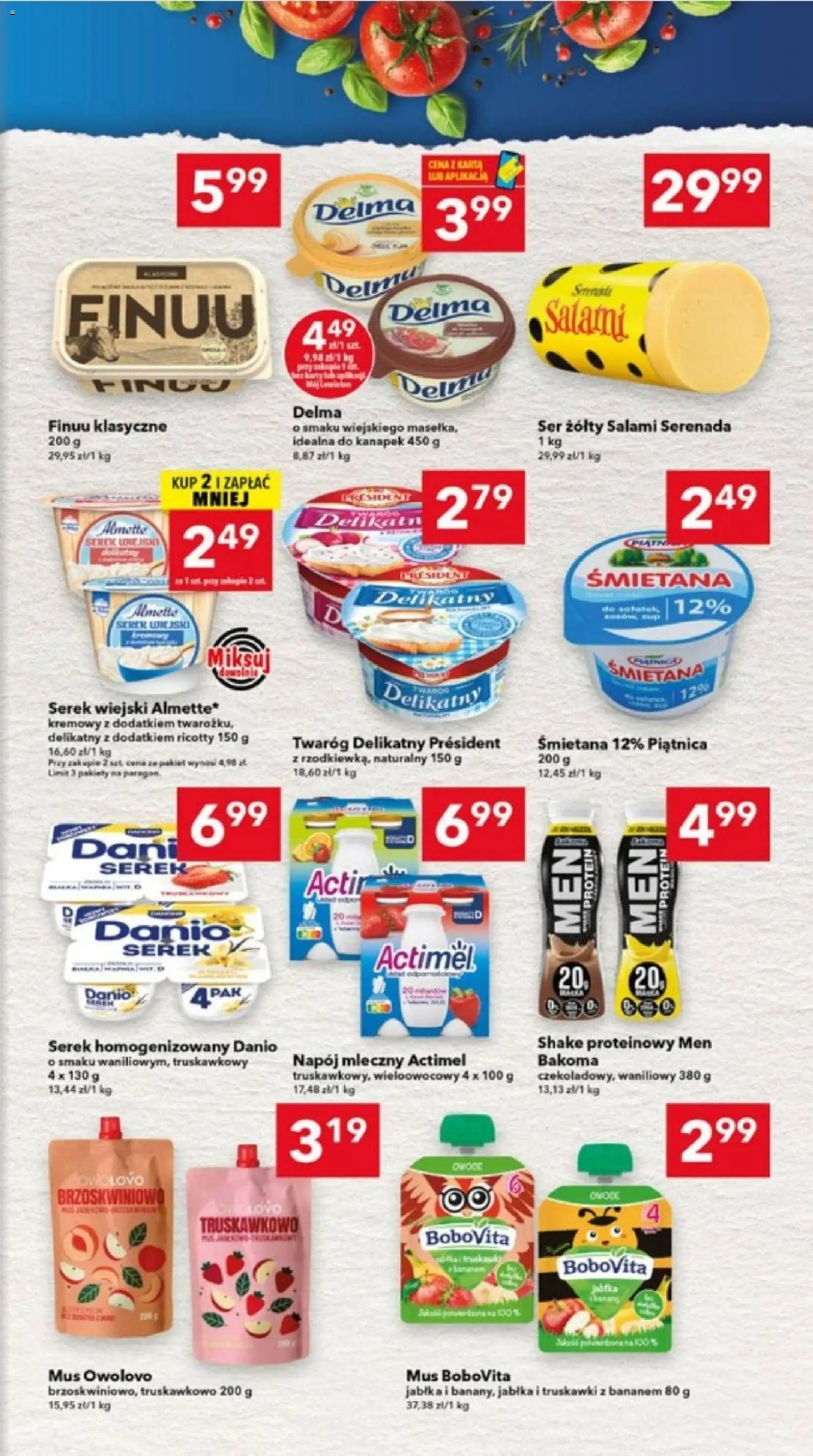 Lewiatan gazetka - Ostrów Wielkopolski od 26.02.2026 | Strona: 3 | Produkty: Serek homogenizowany, Serek wiejski, Salami, Truskawki