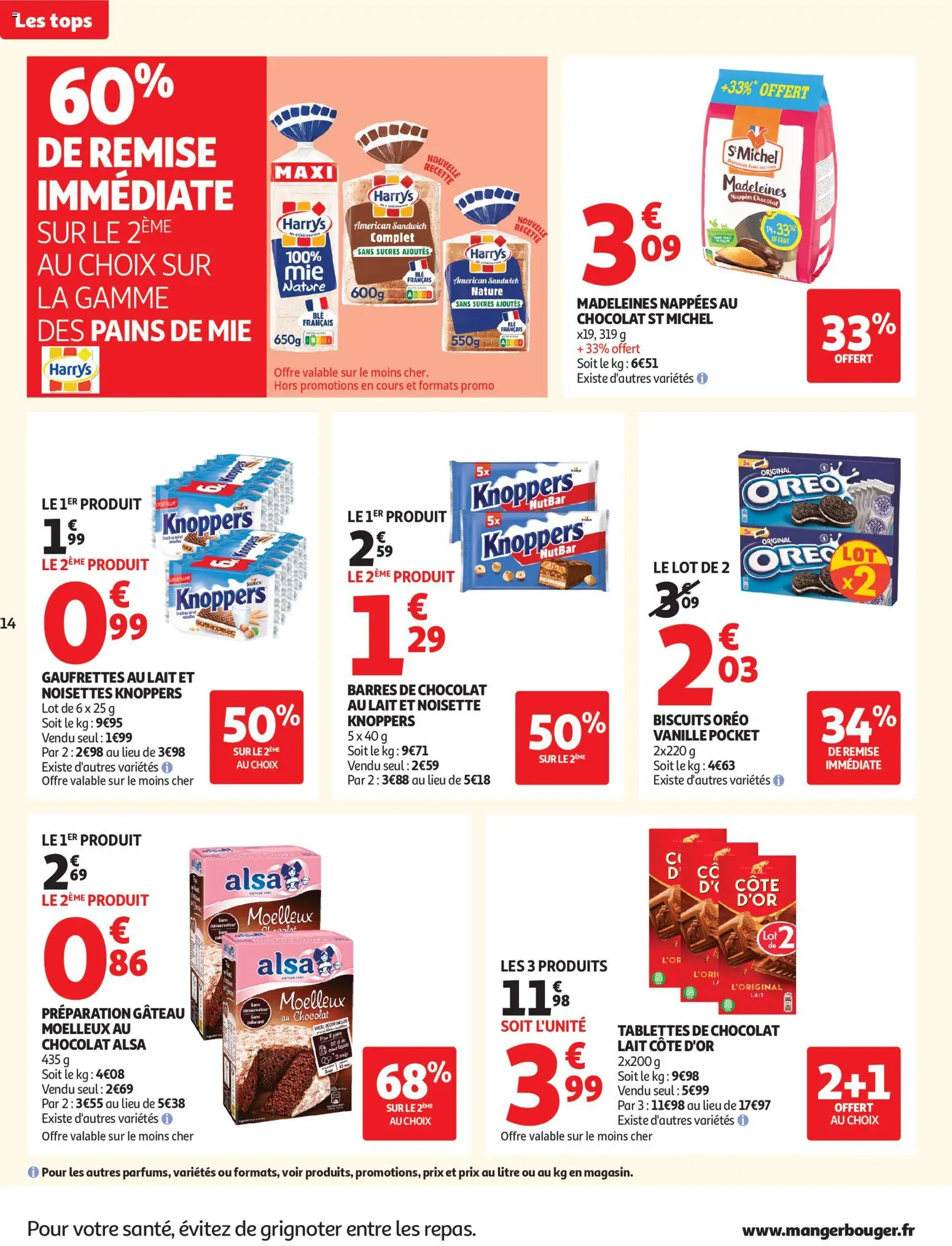 {H1} | Page: 14 | Produits: Sucre, Noisettes, Chocolat, Biscuits