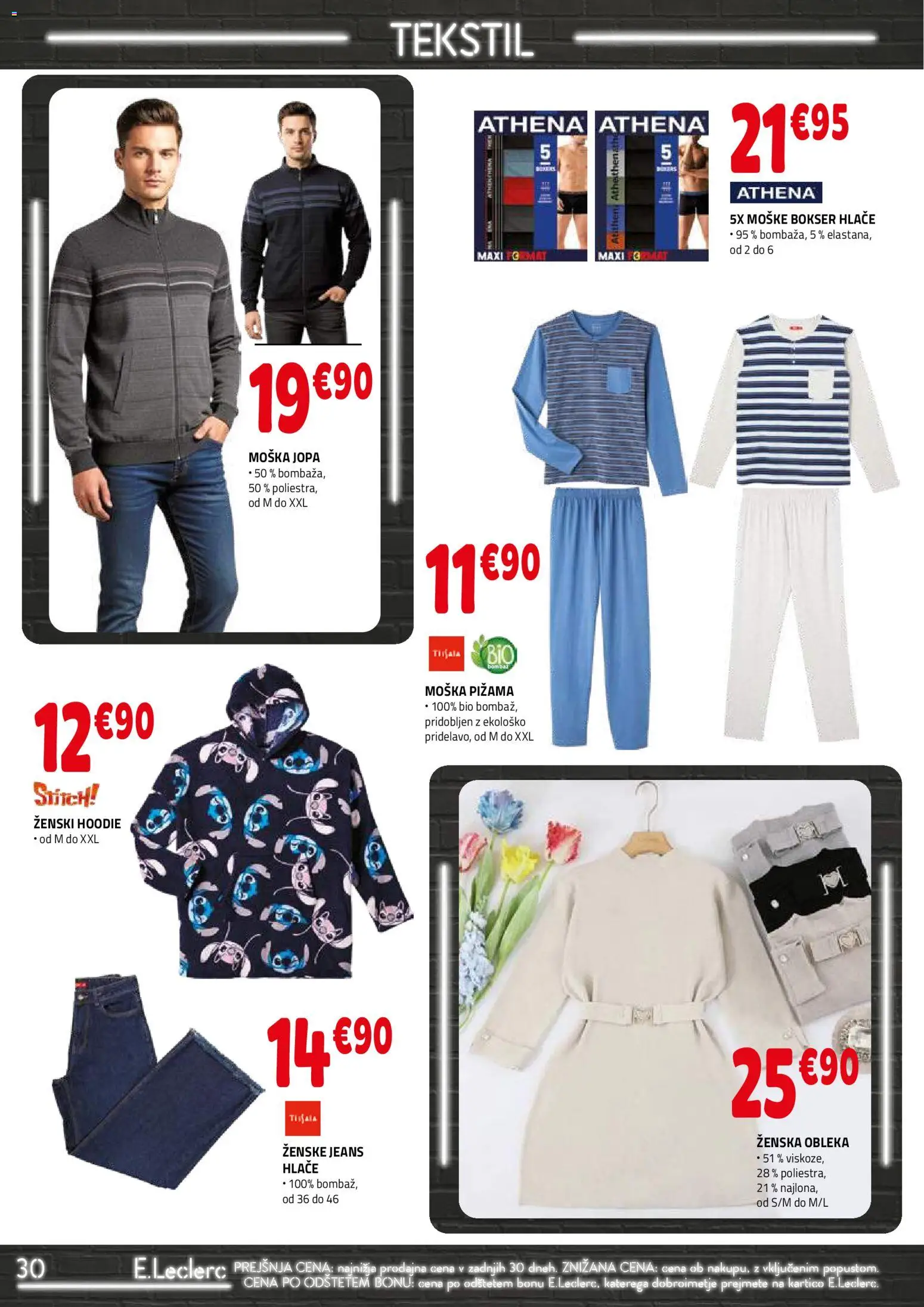 Novi E.leclerc katalog ponudbe – veljaven od 14.01.2026 | Stran: 30 | Izdelki: Pižama, Hlace, Obleka