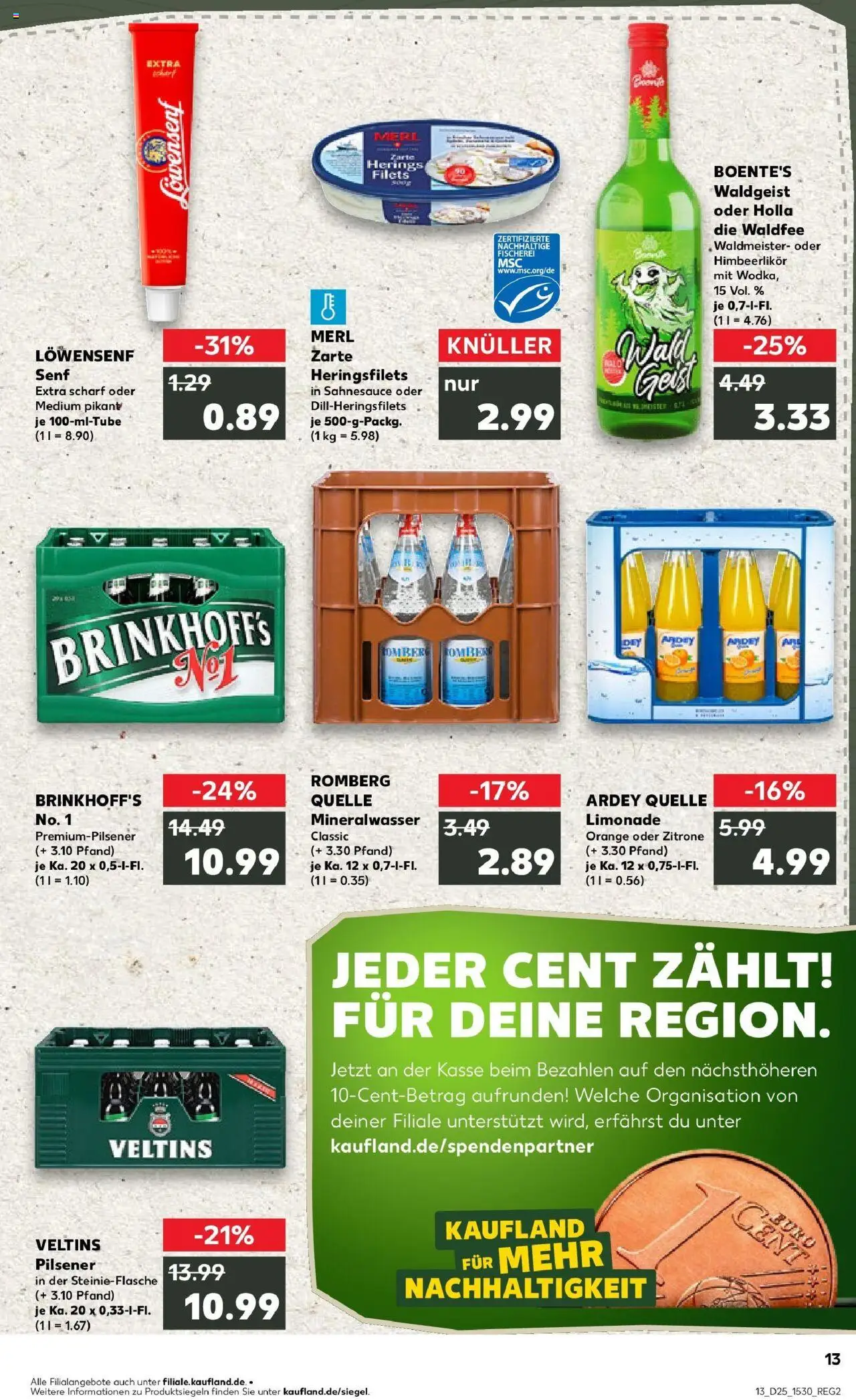 Kaufland prospekt Menden (Sauerland)	 - gültig ab dem 18.06.2025 | Seite: 13 | Produkte: Limonade, Mineralwasser, Zitrone, Veltins
