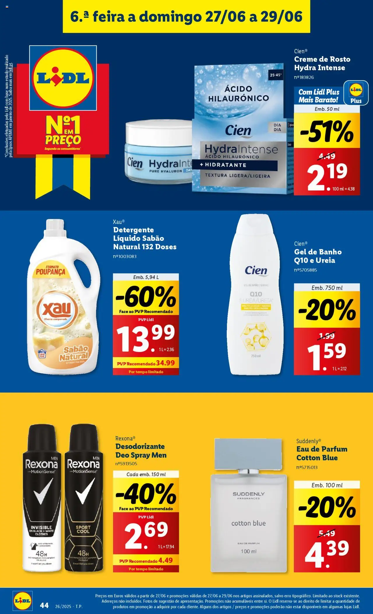 Lidl folheto │ válido de 23.06.2025 | Página: 44 | Produtos: Perfume, Desodorizante, Detergente, Creme