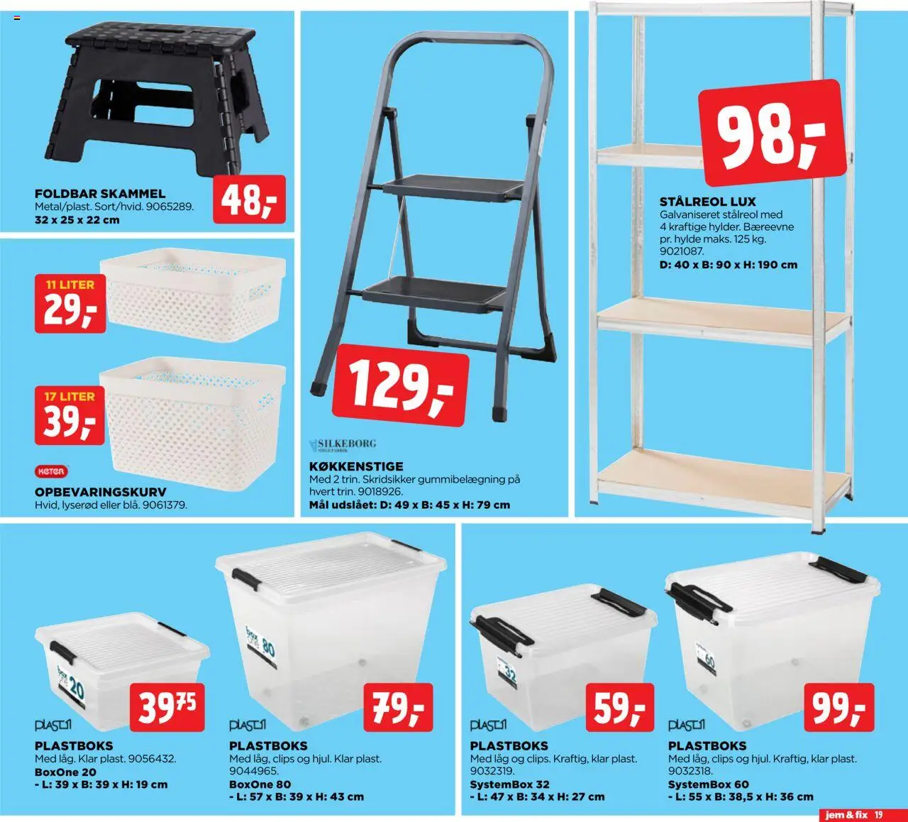 Jem & fix Tilbudsavis gyldig fra 06.07.2025 | Side: 19 | Produkter: Skammel, Hylde
