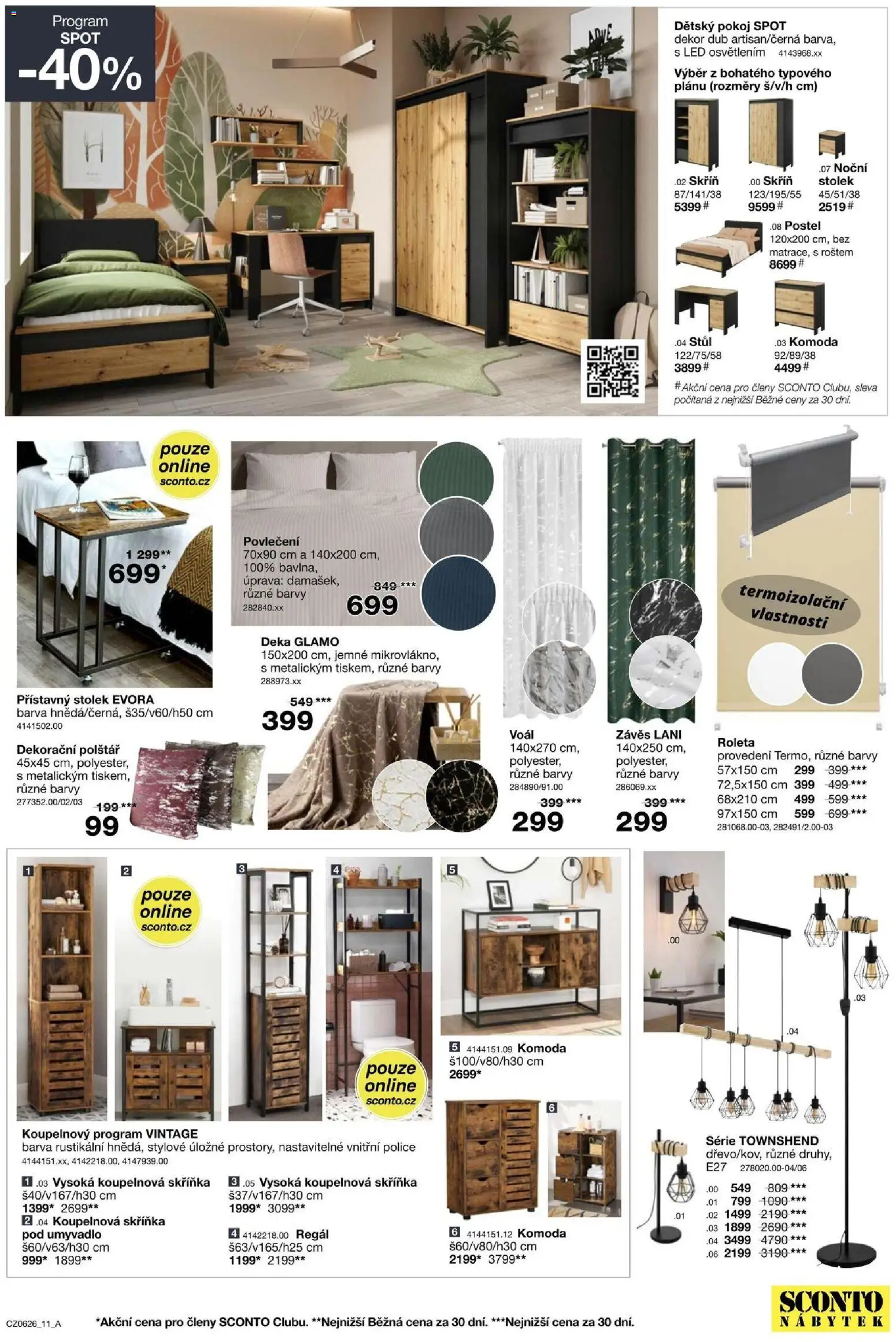 Sconto nábytek leták od 22.04.2026 | Strana: 11 | Produkty: Postel, Stolek, Koupelnová skříňka, Skříň