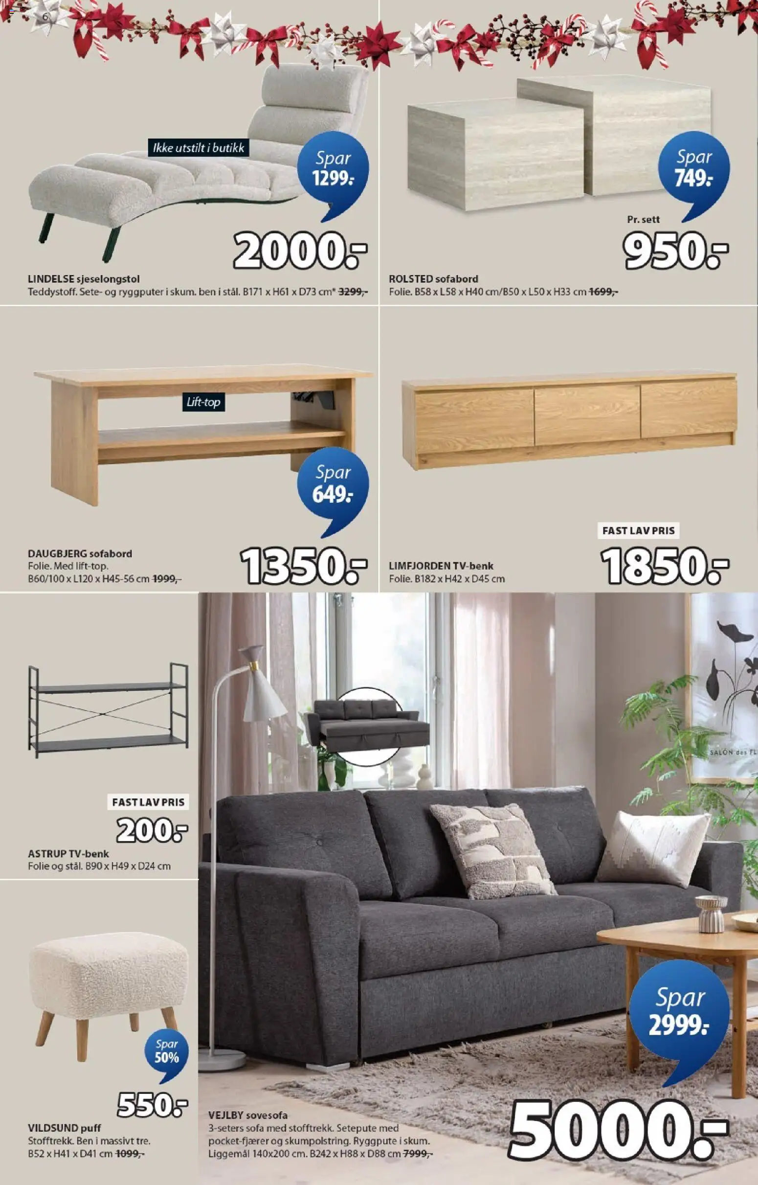 {H1} | Side: 6 | Produkter: Gown, Sovesofa, Puff, Sofa