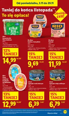 Pogląd oferty "Rio Mare Sałatka z tuńczykiem, Sałatka z tuńczykiem, 160 g, różne rodzaje" - ważna od 06.11.2025 | Strona: 35 | Produkty: Tuńczyk w sosie własnym, Tuńczyk w oleju, Kukurydza, Marchewka