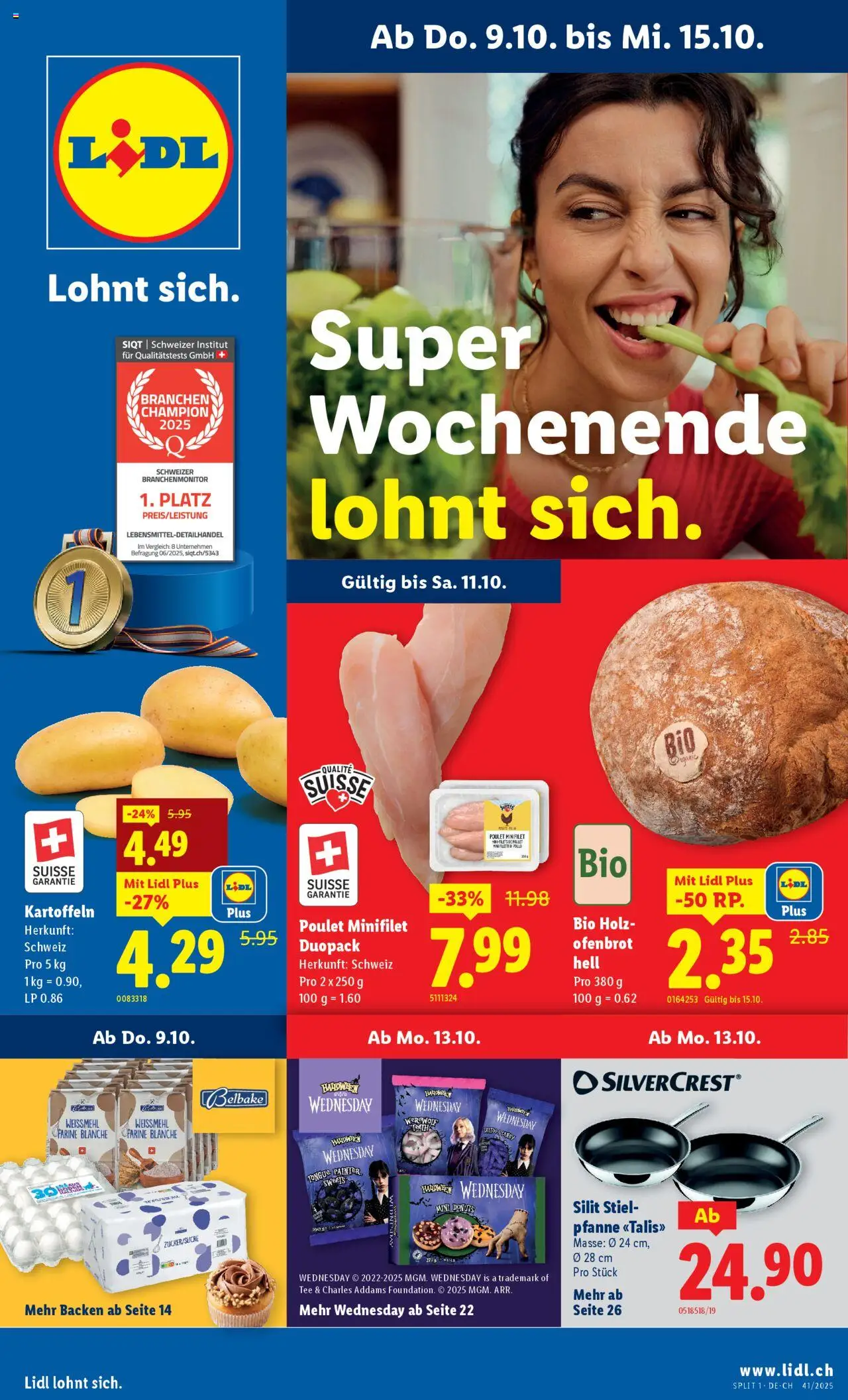 Lidl Aktionen – gültig ab 09.10.2025 | Seite: 1 | Produkte: Donuts, Tee, Kartoffeln
