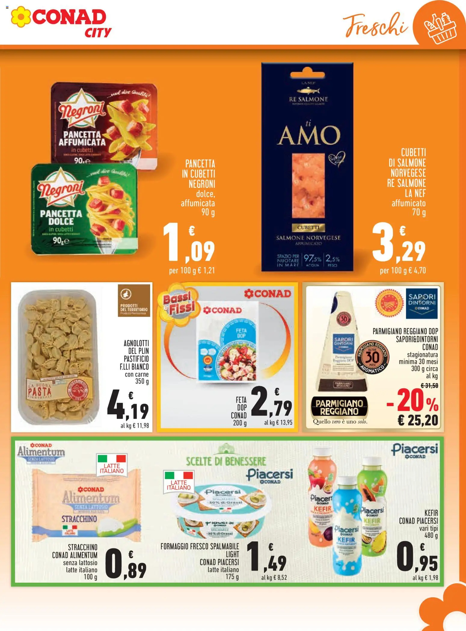 Volantino Conad del 12.03.2026 | Pagina: 9 | Prodotti: Salmone, Pasta, Stracchino, Feta
