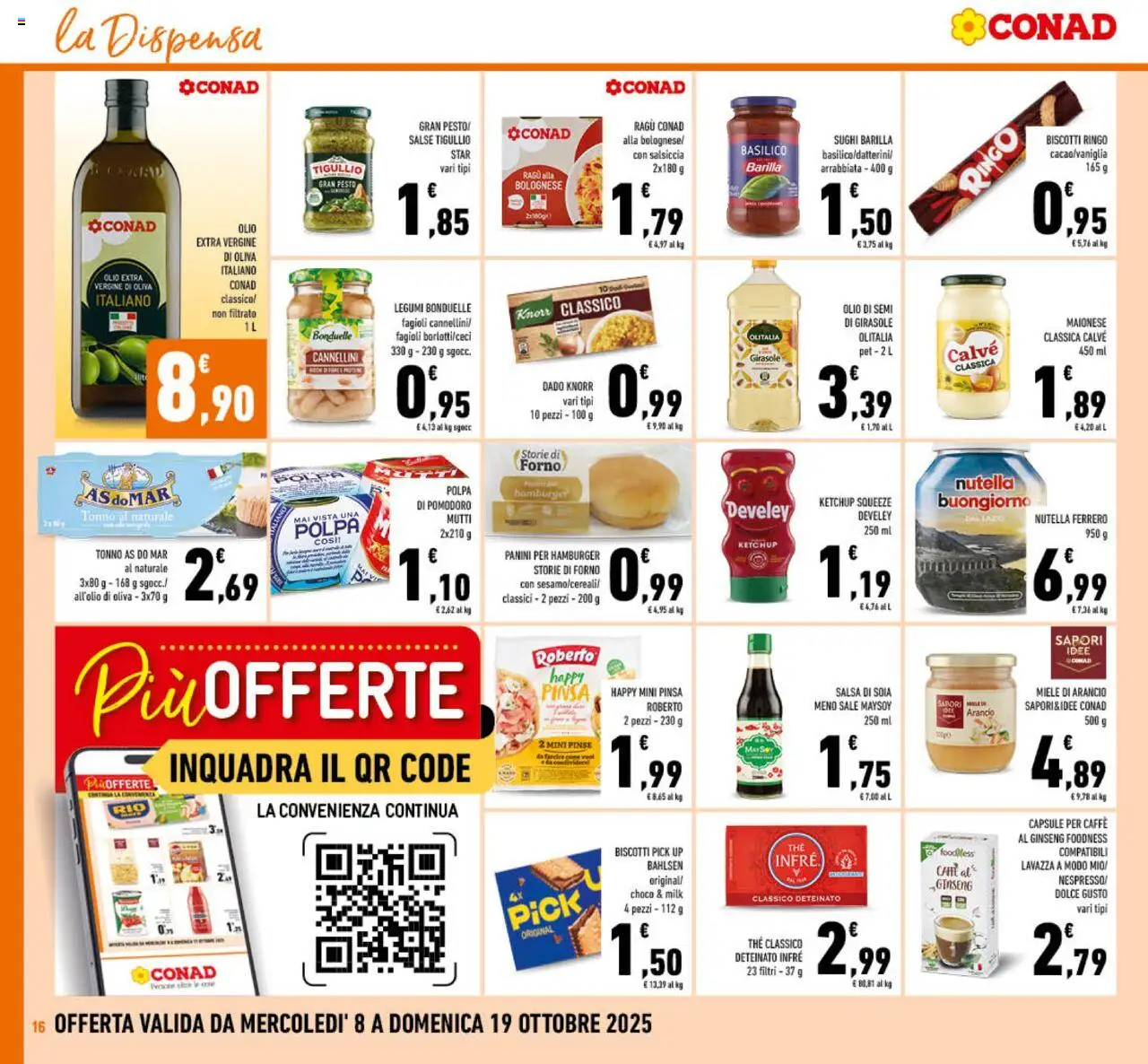 Volantino Conad del 08.10.2025 | Pagina: 16 | Prodotti: Legumi, Ketchup, Olive, Mutti