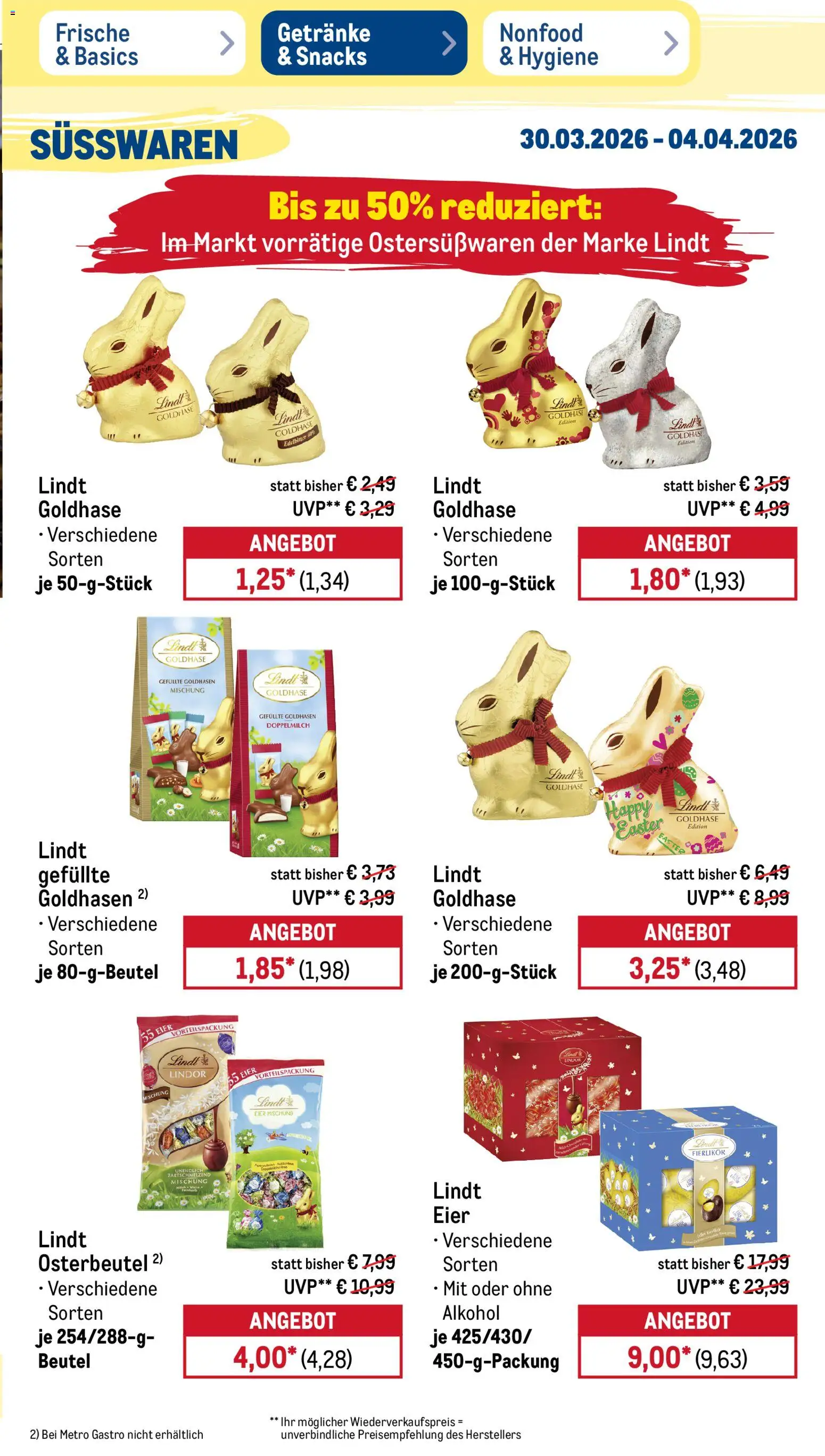 Metro Prospekt 	 – gültig ab 30.03.2026 | Seite: 25 | Produkte: Eier, Lindt