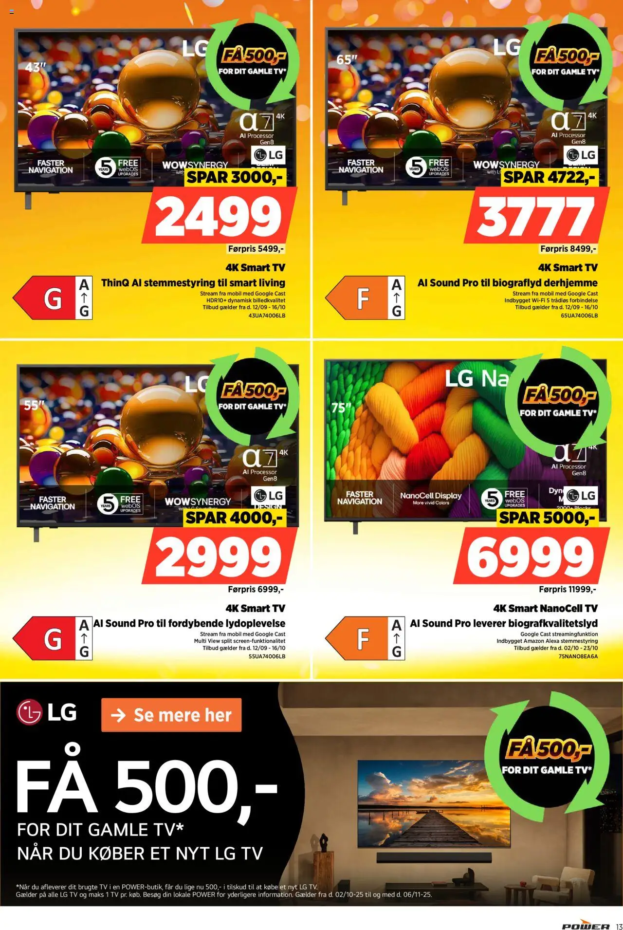 Power tilbudsavis – gyldig fra 03.10.2025 | Side: 13 | Produkter: Processor, Smart TV, TV, Navigation