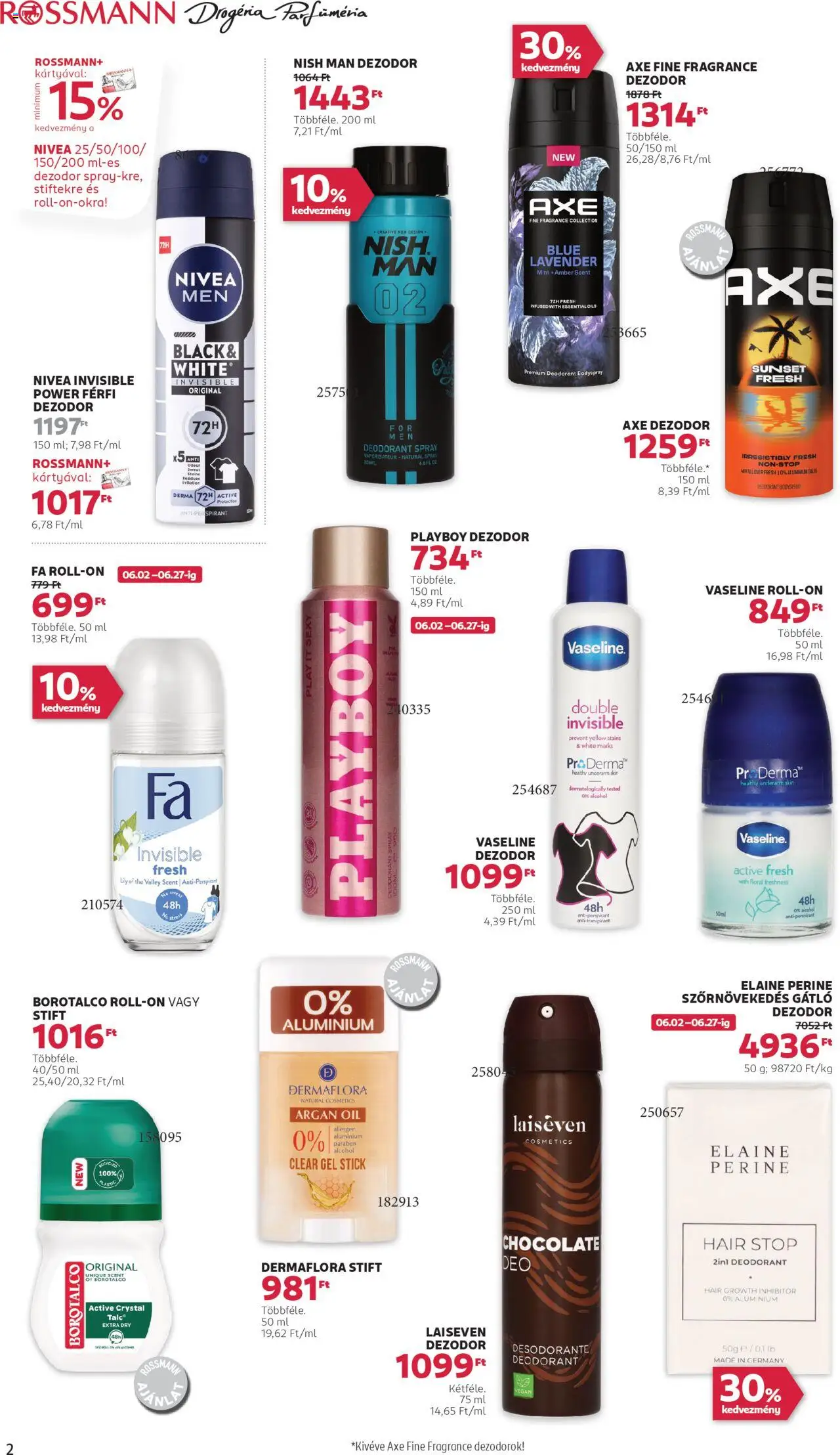 Rossmann akciós ujság - amely érvényes a következő dátumtól: 02.06.2025 | Oldal: 2 | Termékek: Stift, Roll-on, Dezodor, Vegán