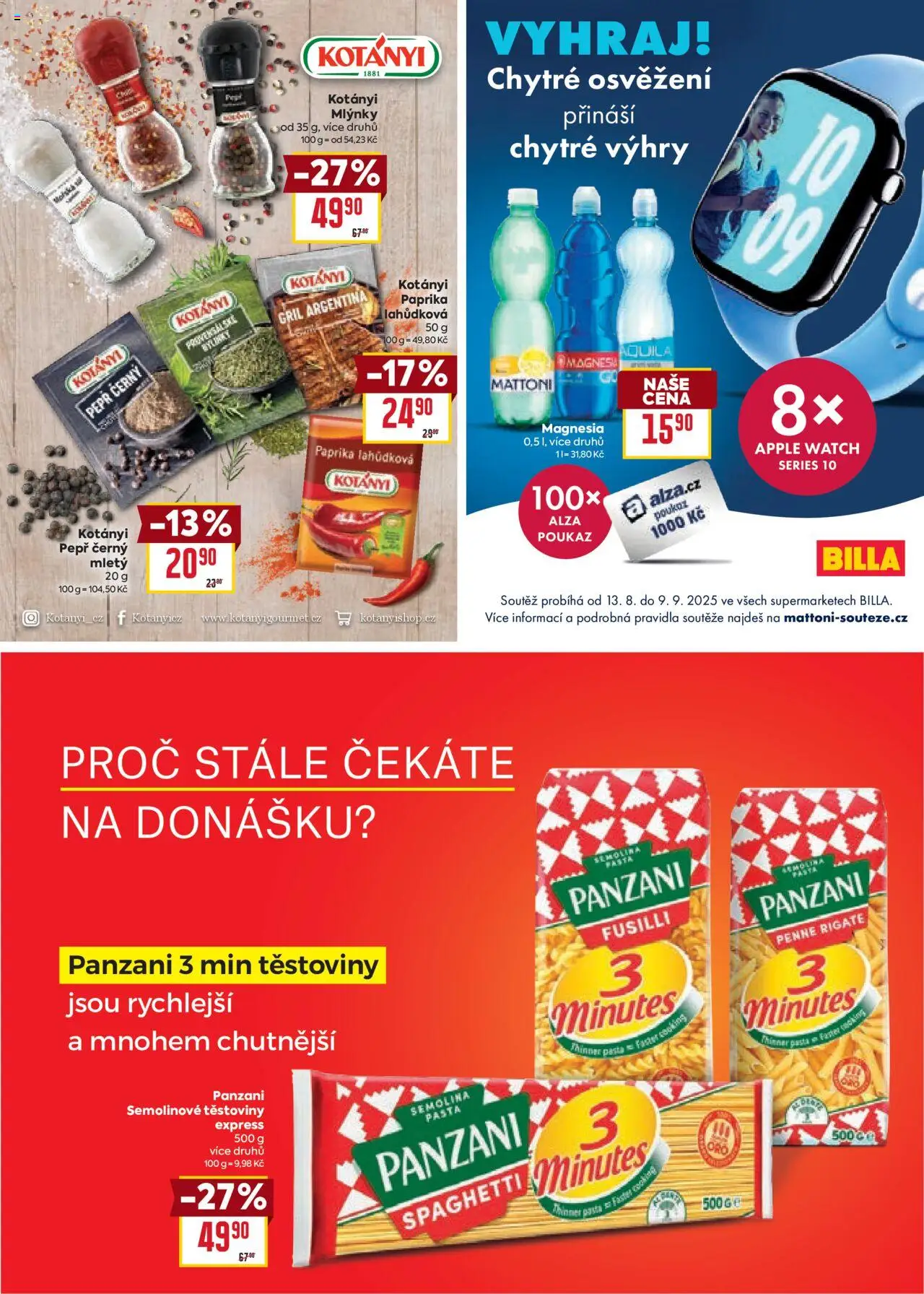 Billa leták - Partneři od 13.08.2025 | Strana: 18 | Produkty: Penne, Mattoni, Paprika, Gril