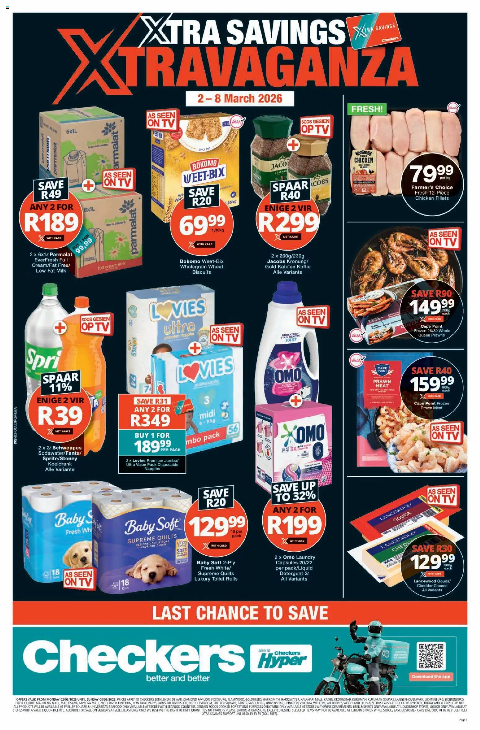 New Checkers catalogue – valid from 02.03.2026 | Page: 1 | Products: Milk, Cheese, Biscuits, Cream
