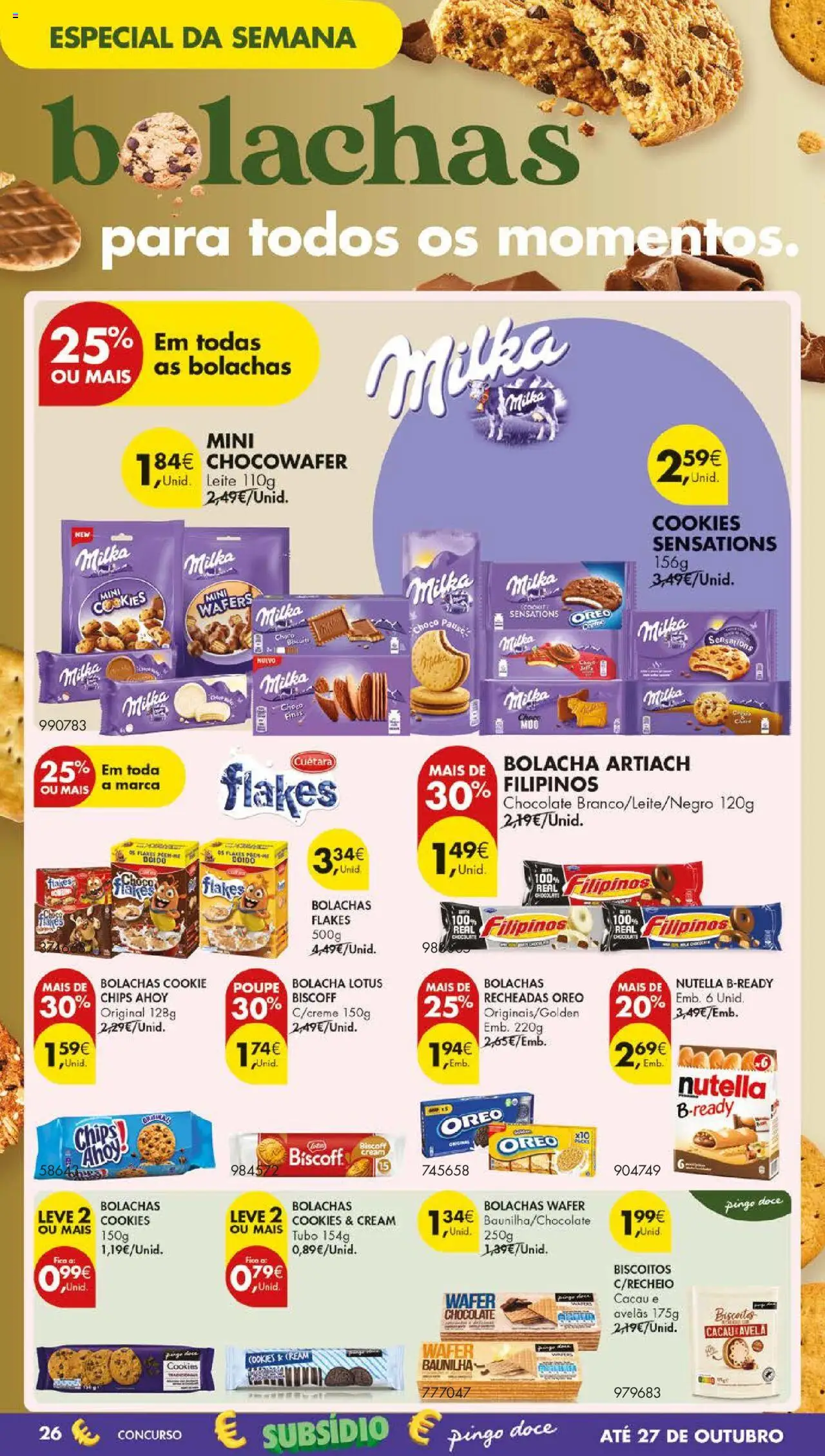 Pingo Doce folheto │ válido de 21.10.2025 | Página: 34 | Produtos: Avelãs, Filipinos, Bolachas milka, Leite