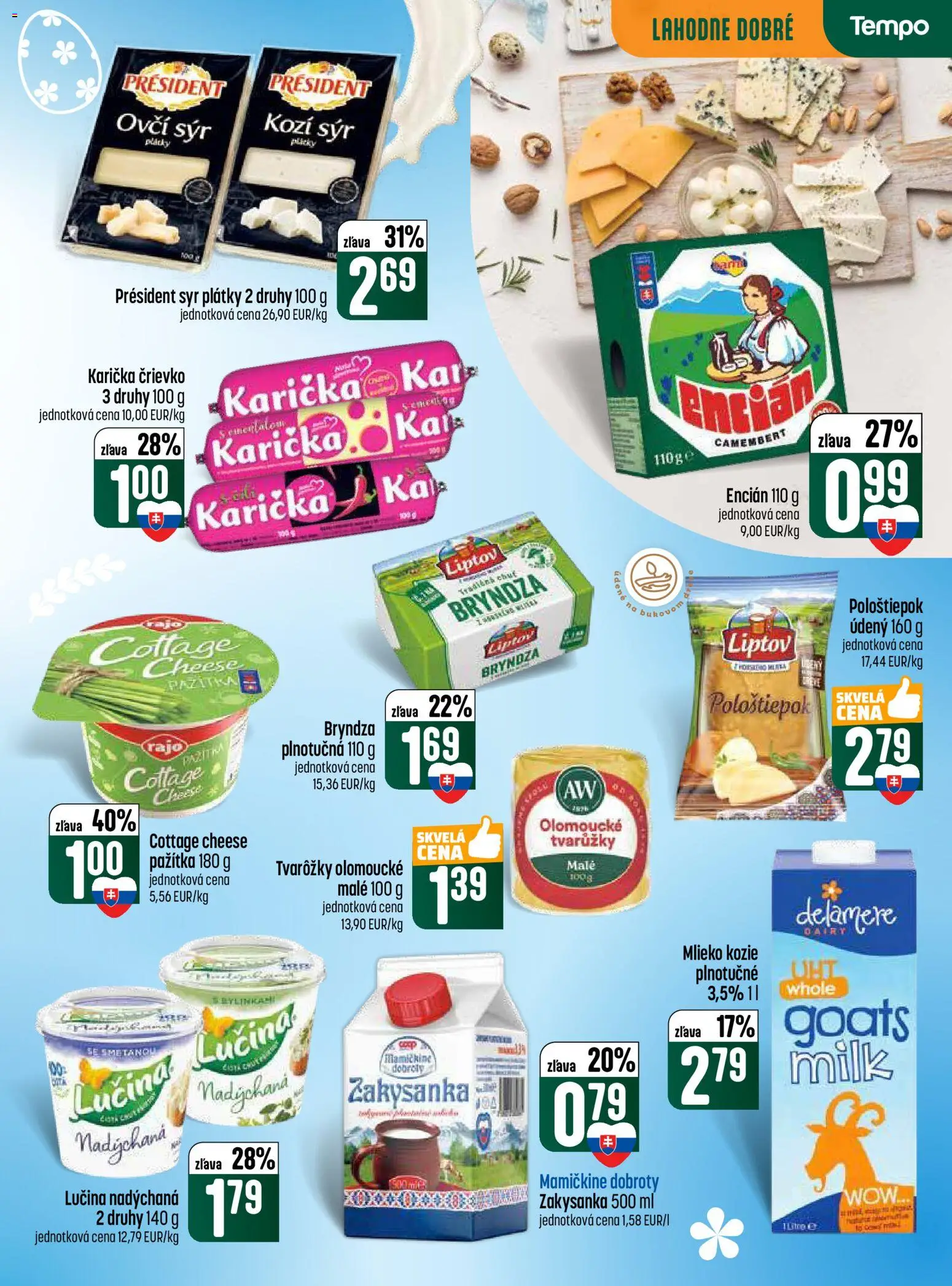 Nové COOP Jednota akcie – leták je platný od 26.03.2026 | Strana: 9 | Produkty: Mlieko, Syr, Bryndza, Encián