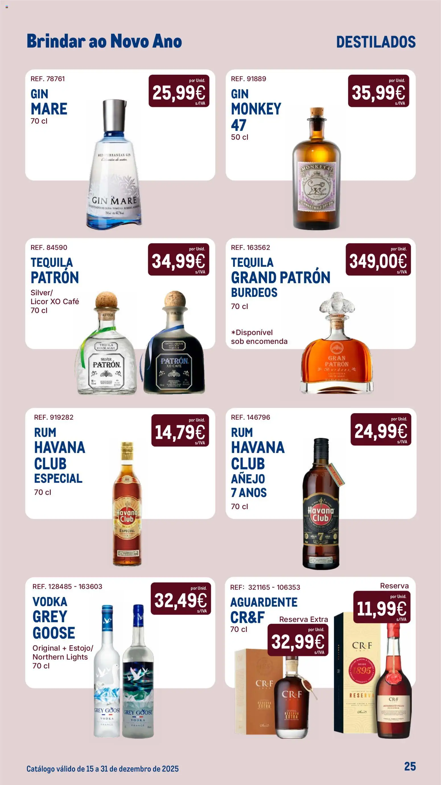 Makro Catálogo Brindar ao Ano Novo │ válido de 15.12.2025 | Página: 25 | Produtos: Licor, Tequila, Gin, Vodka