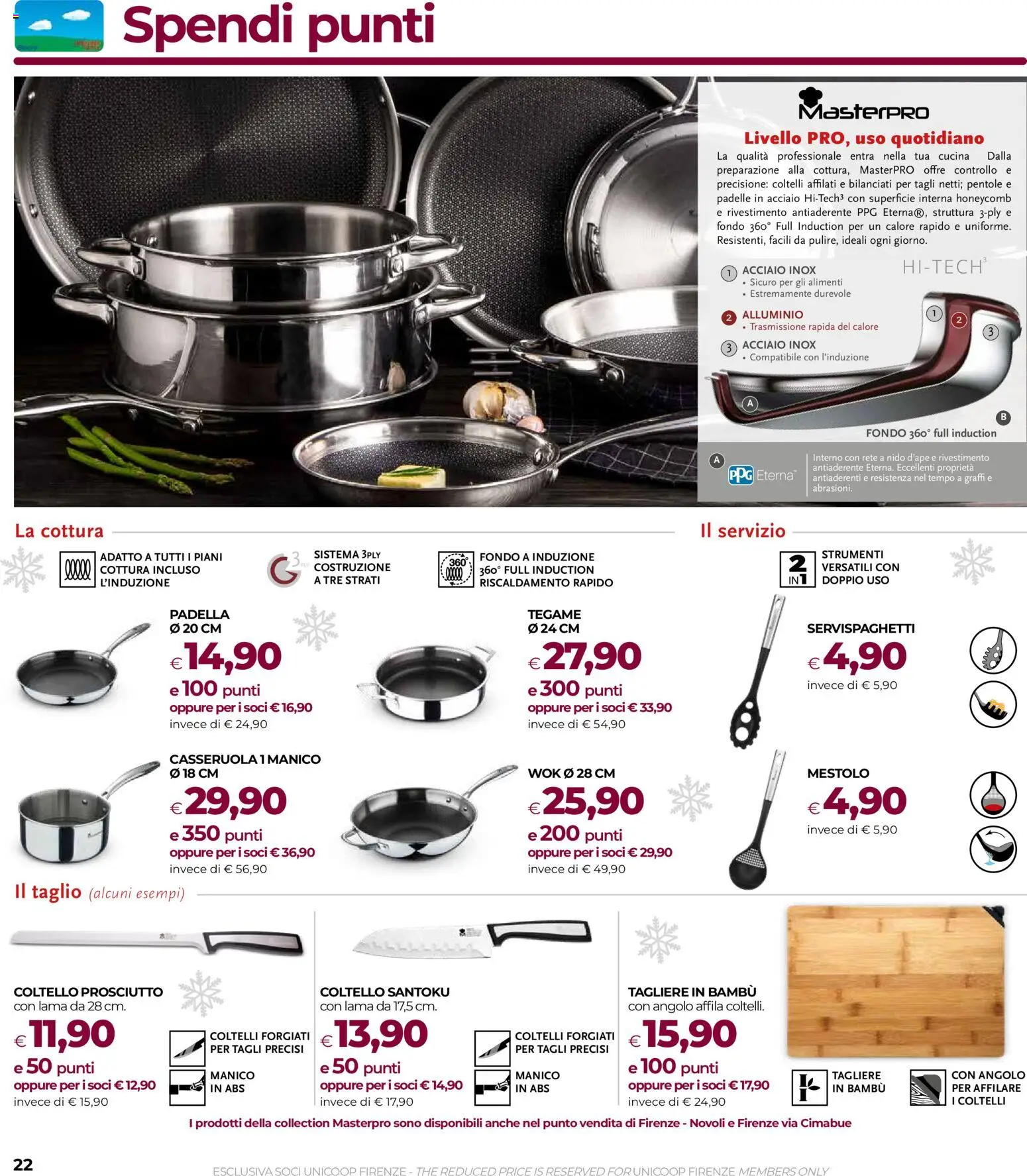 Volantino COOP del 27.12.2025 | Pagina: 22 | Prodotti: Prosciutto, Tagliere, Padella, Alluminio