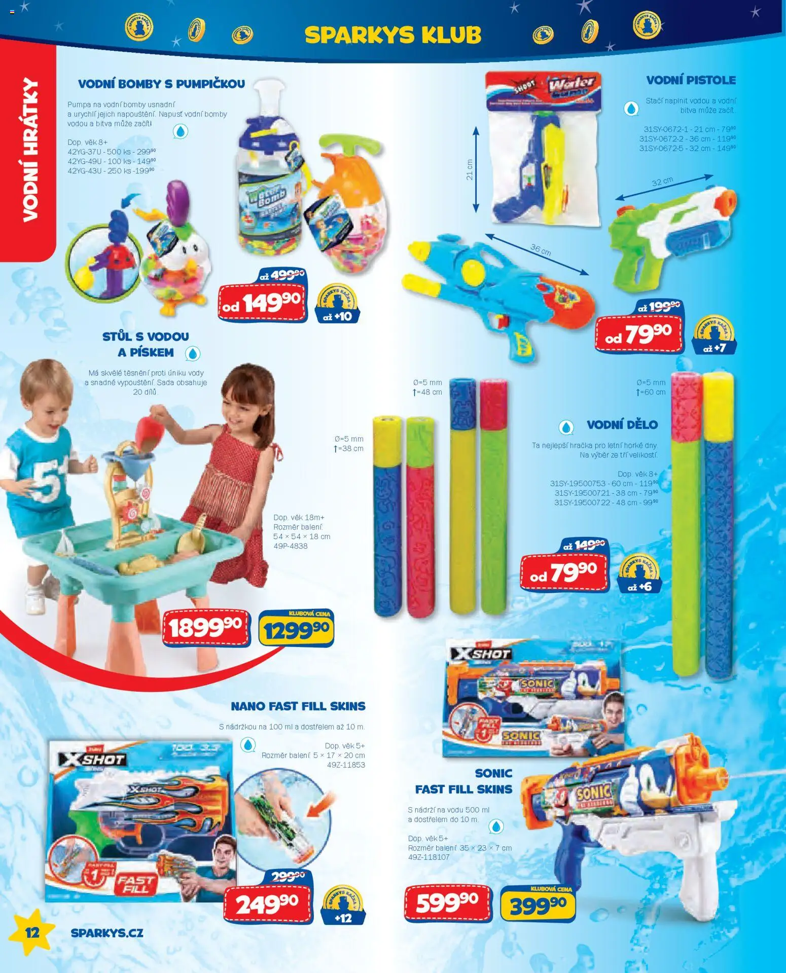 Sparkys katalog Léto 2026 od 01.05.2026 | Strana: 12 | Produkty: Vodní bomby, Pumpa, Stůl