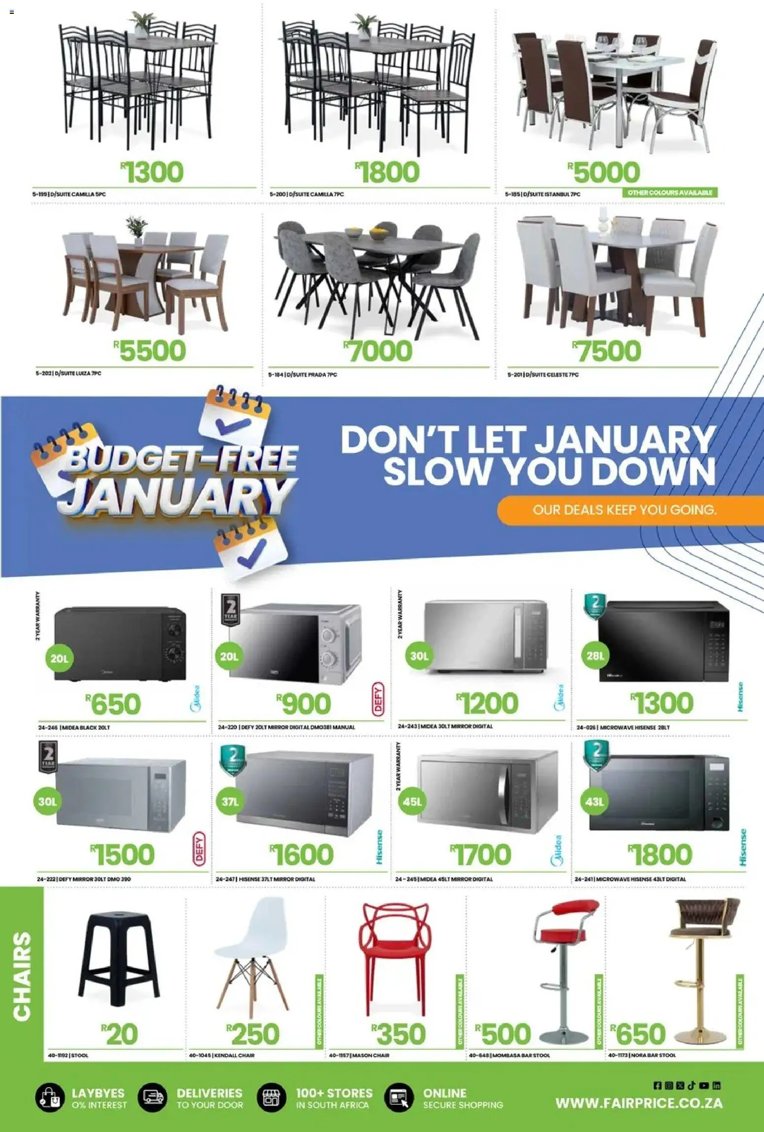 New Fair Price catalogue – valid from 01.01.2026 | Page: 21 | Products: Stool, Chair, Mirror, Microwave