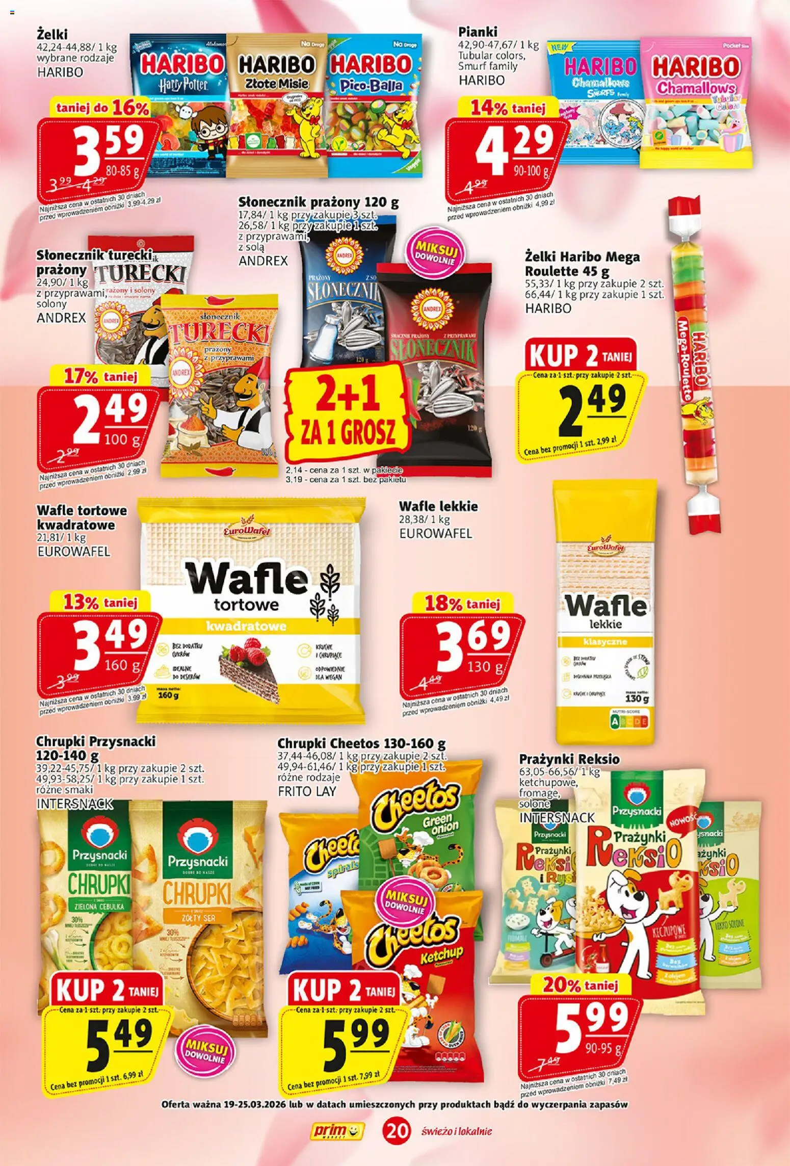 Prim Market gazetka od 19.03.2026 | Strona: 20 | Produkty: Ketchup, Chrupki, Ser, Pianki