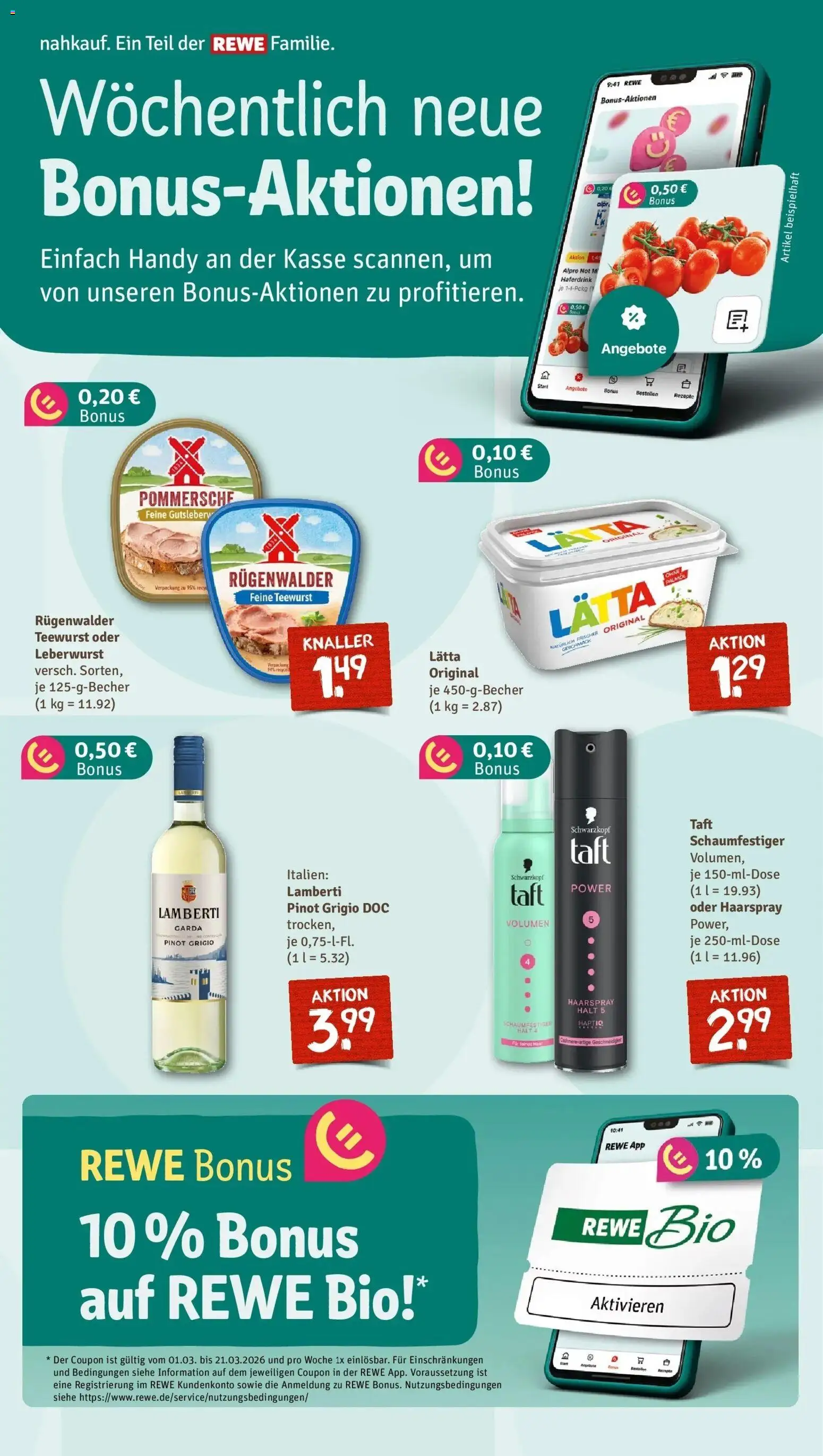 Rewe Prospekt München	 – gültig ab 02.03.2026 | Seite: 5 | Produkte: Haarspray, Haferdrink, Alpro, Lätta