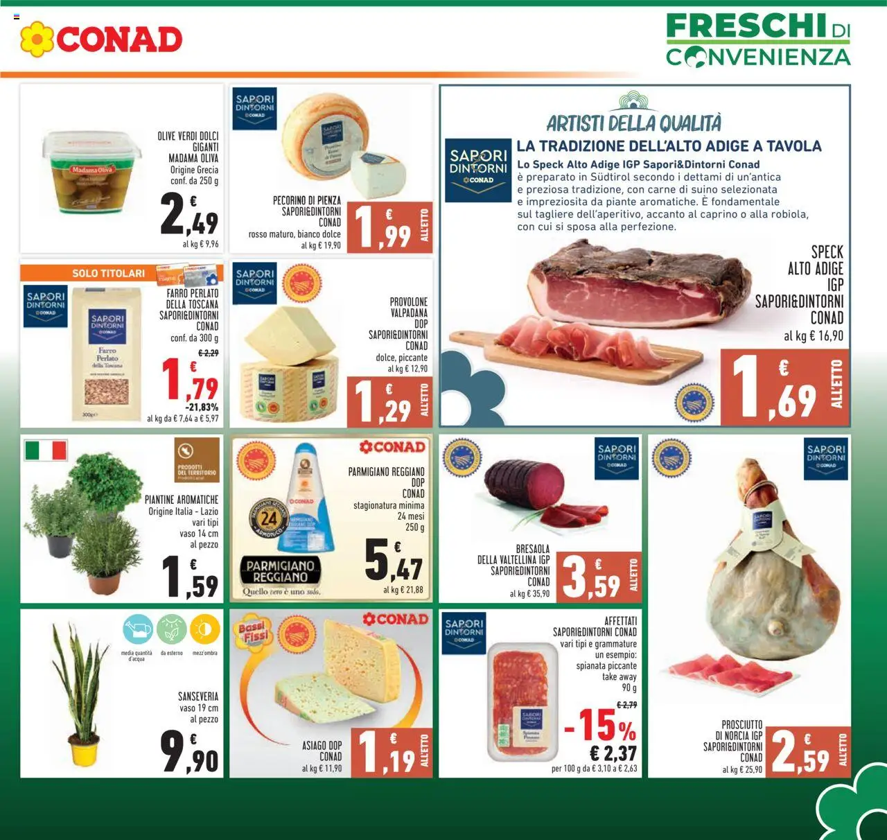 Volantino Conad del 13.08.2025 | Pagina: 5 | Prodotti: Provolone, Bresaola, Olive, Farro
