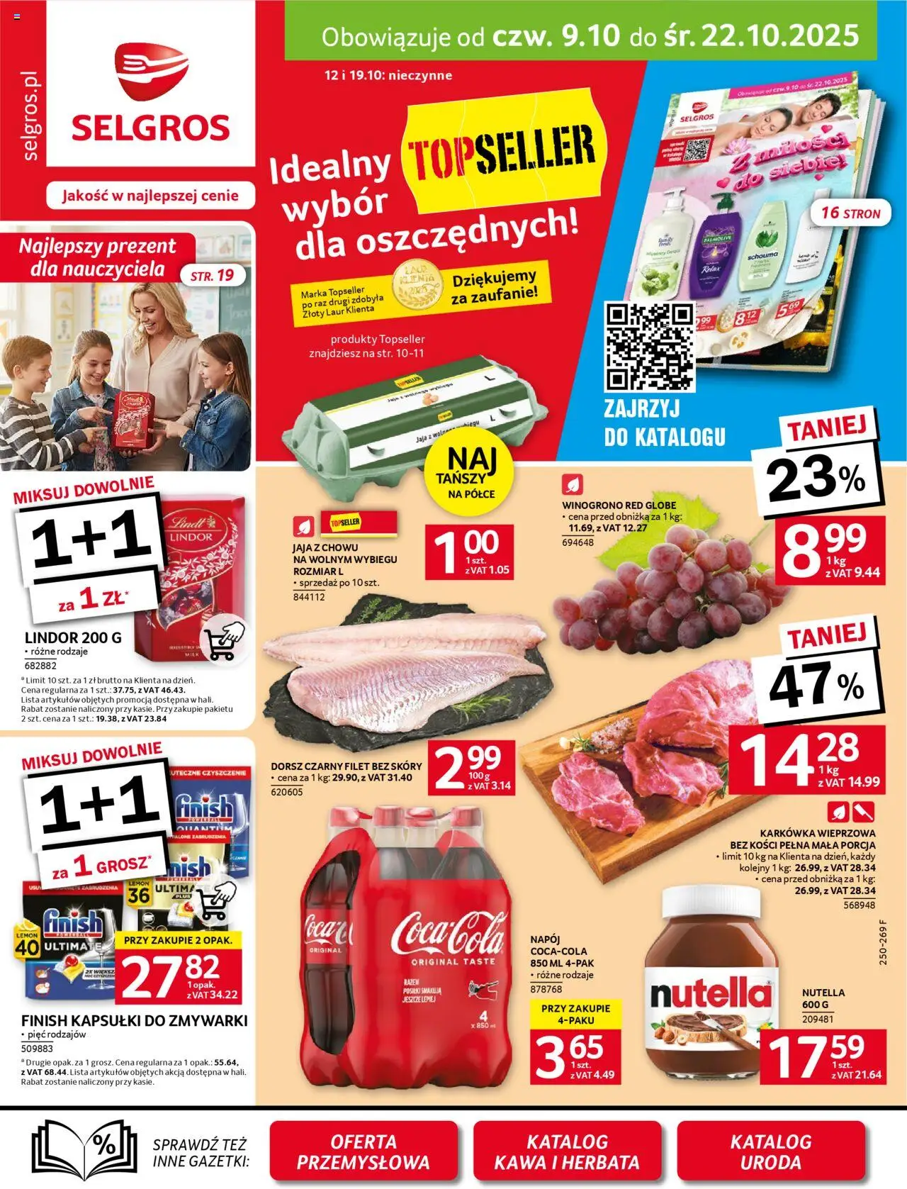 Selgros cash&carry Gazetka od 09.10.2025 | Strona: 1 | Produkty: Karkówka, Karkówka wieprzowa, Nutella, Jaja