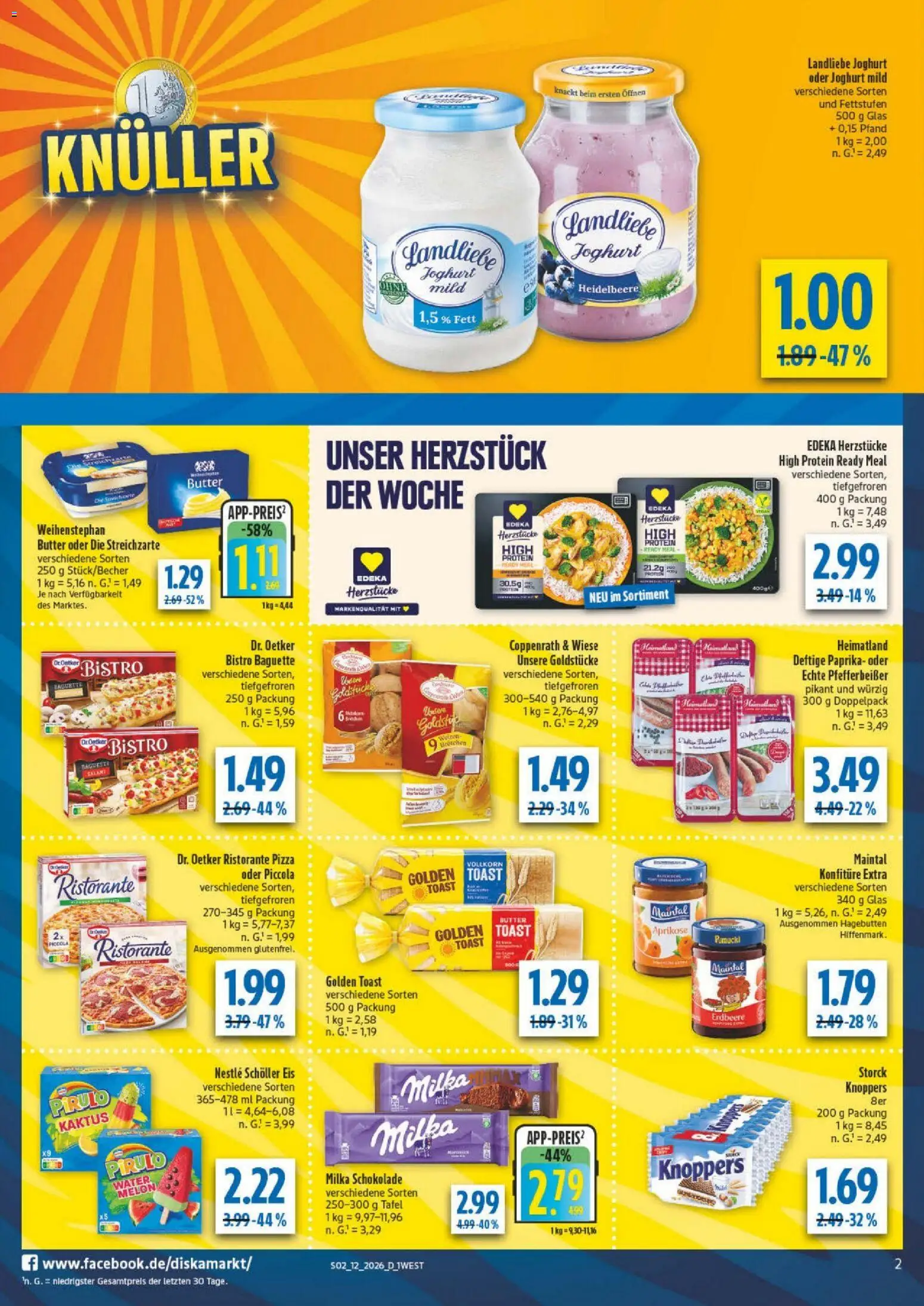 Diska - Diska Angebote Bayern KW12 – gültig ab 16.03.2026 | Seite: 2 | Produkte: Baguette, Paprika, Knoppers, Landliebe joghurt