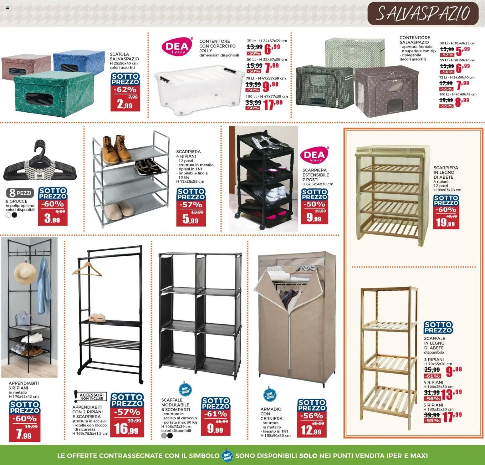 Volantino Happy Casa del 03.01.2026 | Pagina: 12 | Prodotti: Scaffale, Scarpiera, Armadio, Scatola