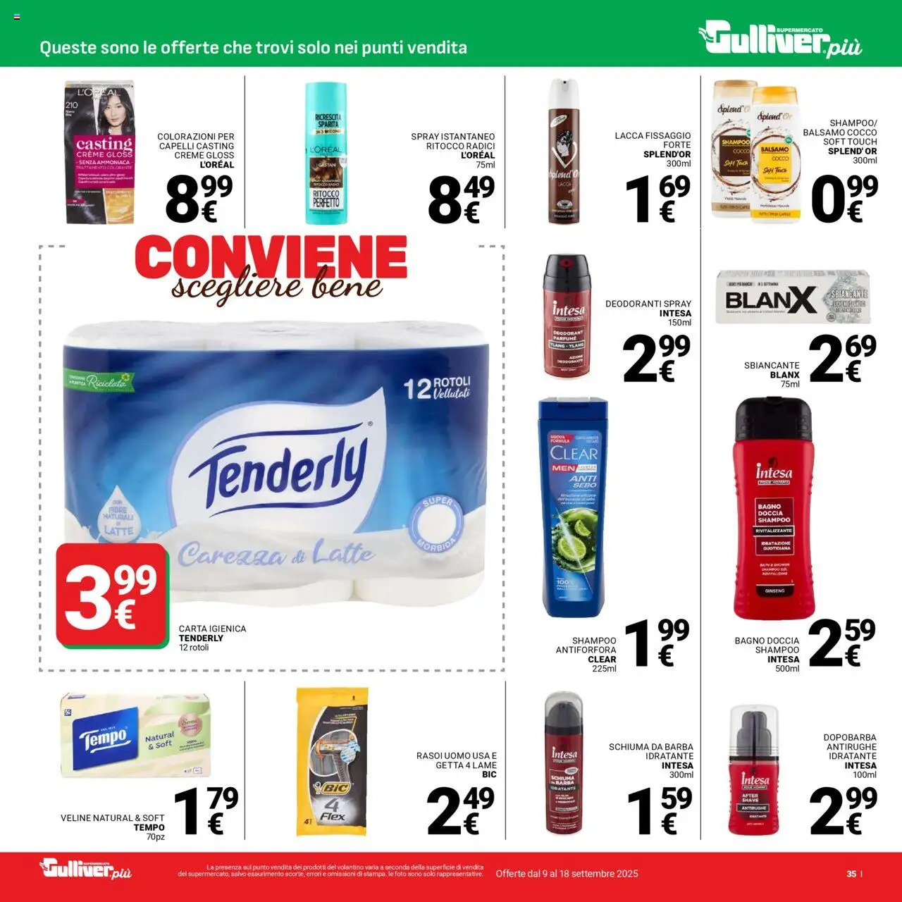 Volantino Gulliver del 09.09.2025 | Pagina: 35 | Prodotti: Balsamo, Dopobarba, Latte, Cocco