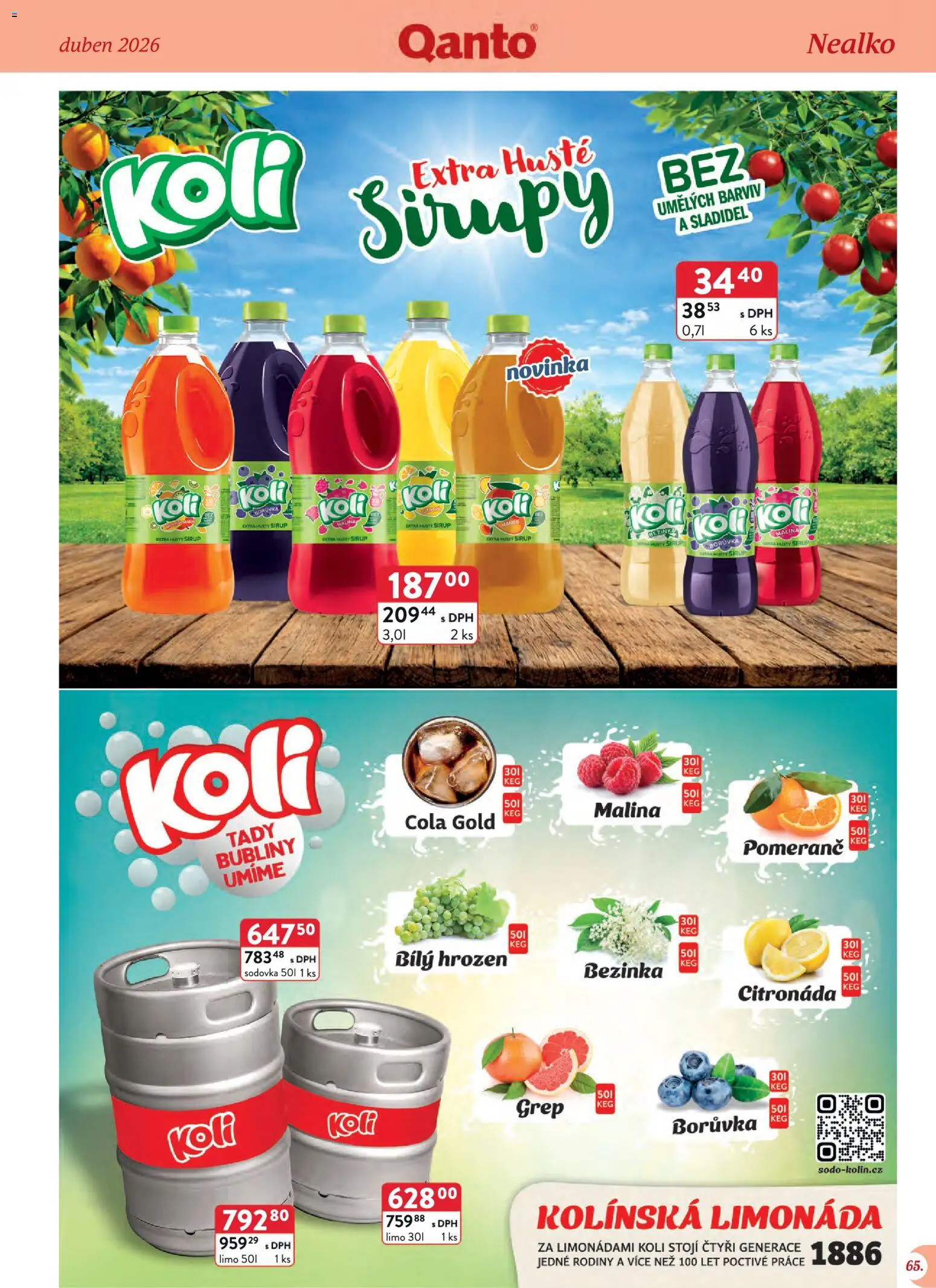 Astur & Qanto leták - Velkoobchod 04/2026 od 01.04.2026 | Strana: 65 | Produkty: Mango, Grep, Citron, Cola