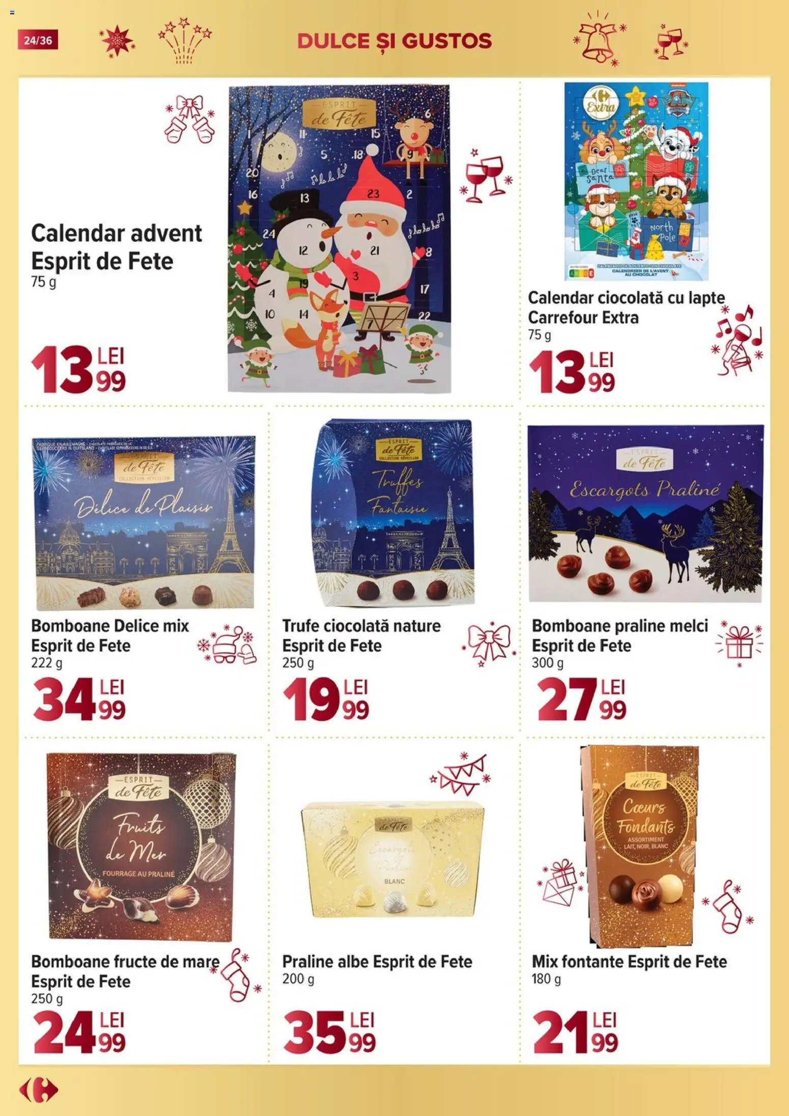 Noul catalog Carrefour – valabil de la 19.11.2025 | Pagină: 24 | Produse: Lapte, Bomboane, Fructe, Fructe De Mare