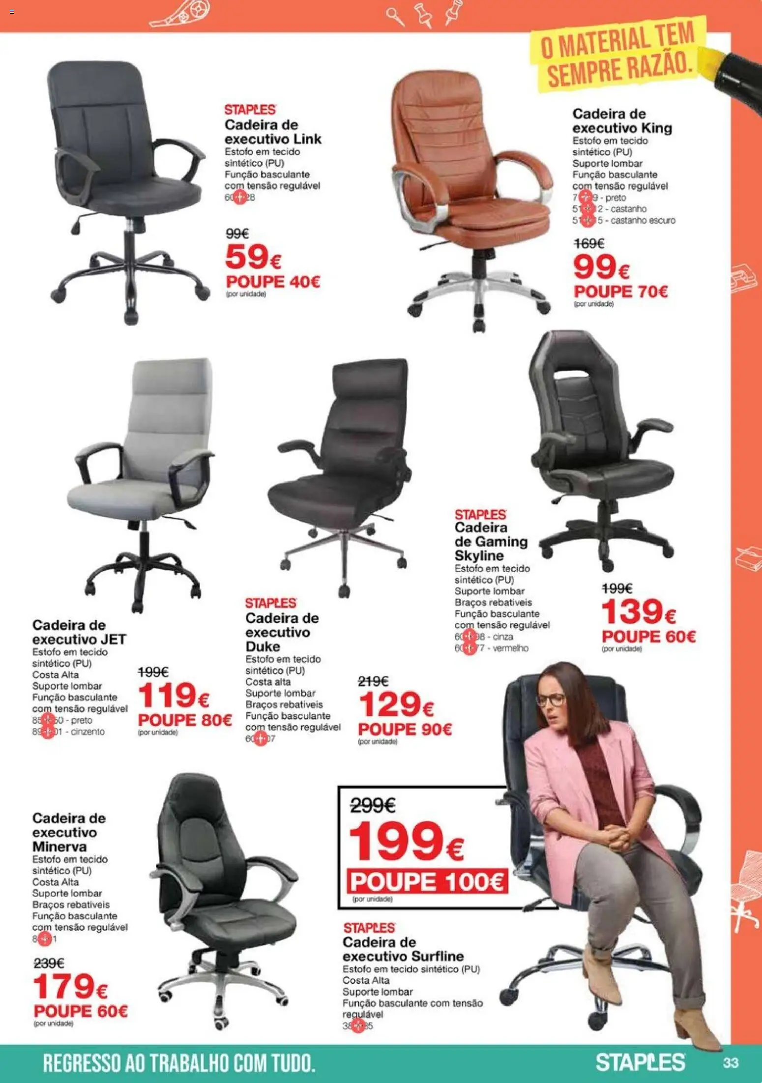 Staples - Folheto Regresso ao Escritório 2026 │ válido de 05.01.2026 | Página: 33 | Produtos: Cadeira