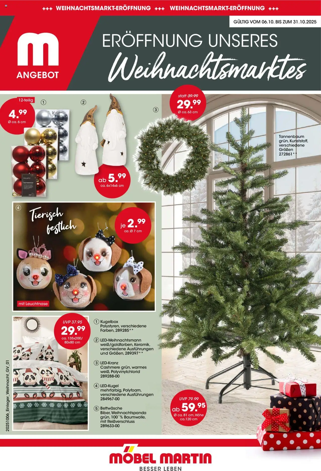 Möbel Martin Eröffnung Weihnachtsmarkt – gültig ab 06.10.2025 | Seite: 1 | Produkte: Bettwäsche