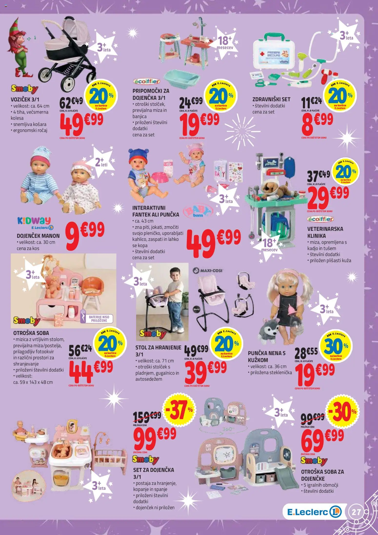 Novi E.leclerc katalog ponudbe – veljaven od 04.11.2025 | Stran: 27 | Izdelki: Mizica, Košara, Stol, Voziček