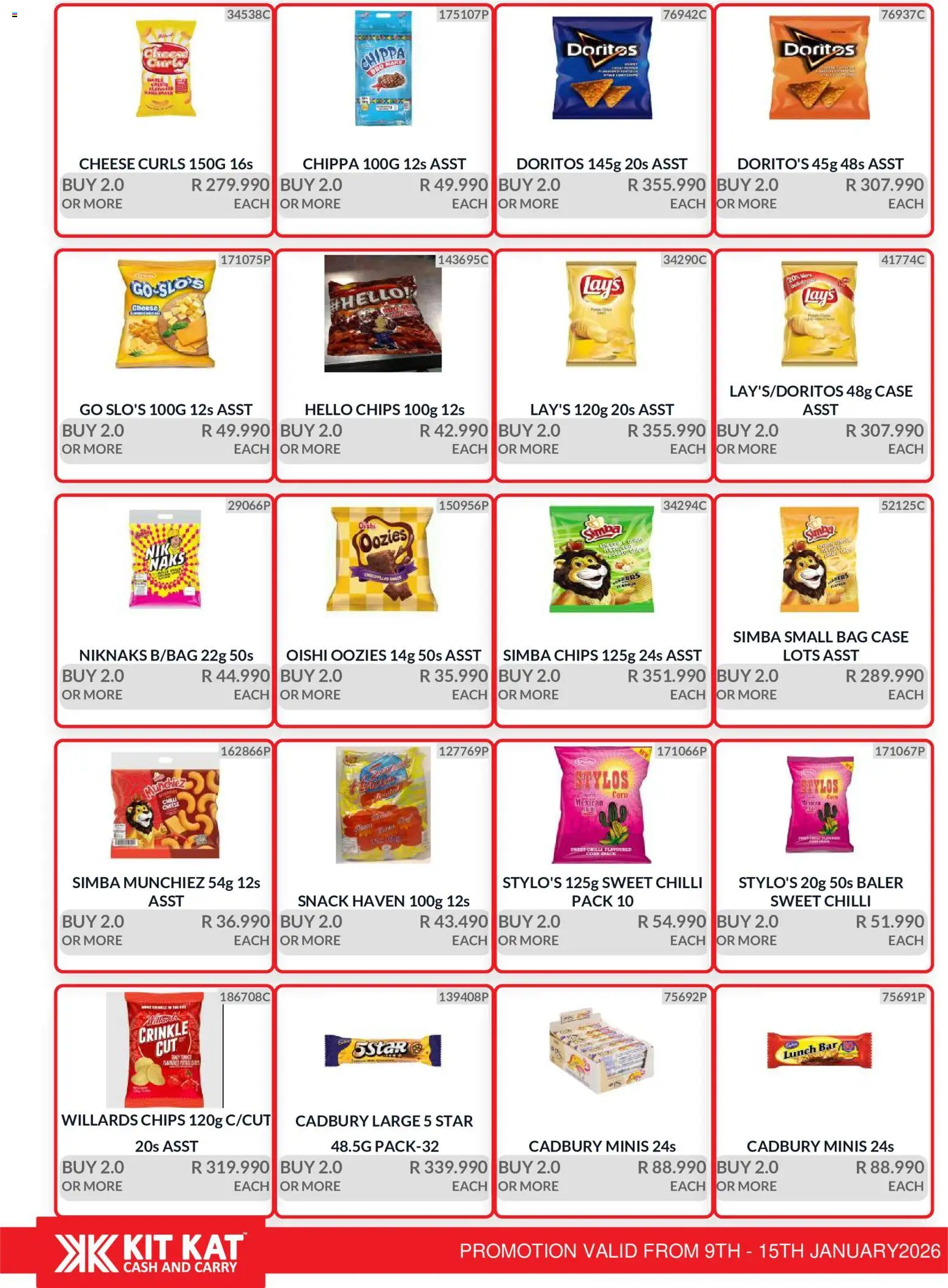 New KIT KAT Cash & Carry catalogue – valid from 09.01.2026 | Page: 2 | Products: Corn, Case, Bag, Cheese