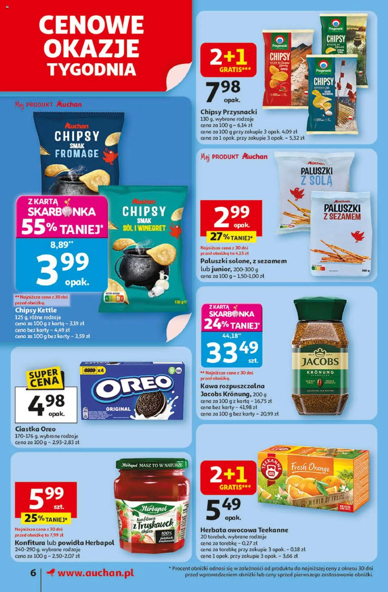 Auchan Gazetka od 14.08.2025 | Strona: 6 | Produkty: Karta, Powidła, Herbata, Sól