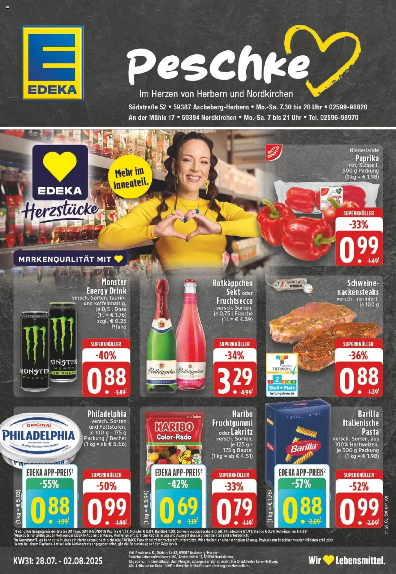 Edeka prospekt Ascheberg-Herbern	 - gültig ab dem 27.07.2025 | Seite: 1 | Produkte: Haribo, Sekt, Fruchtsecco, Rotkäppchen