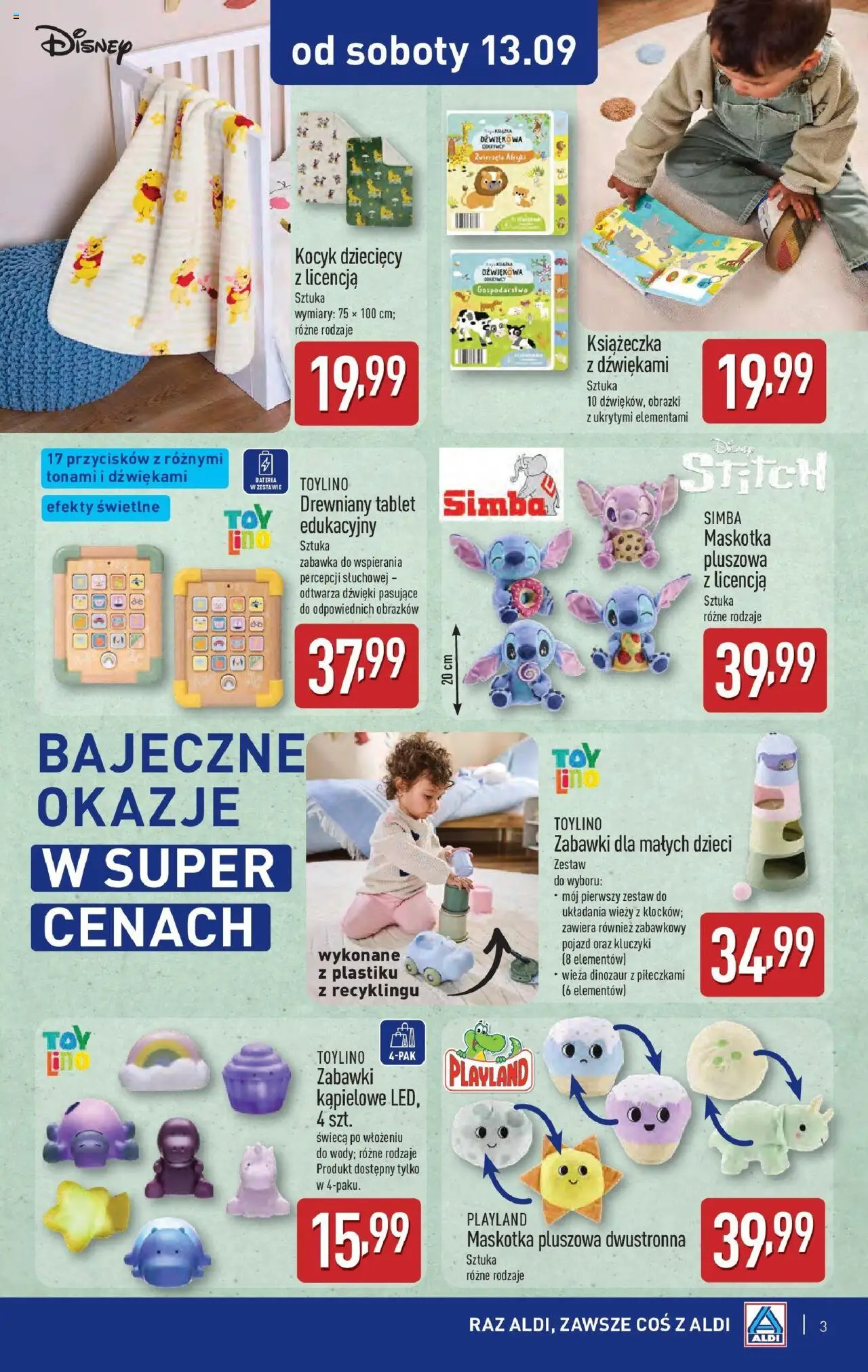Aldi Gazetka - Od soboty od 13.09.2025 | Strona: 3 | Produkty: Tablet, Bateria