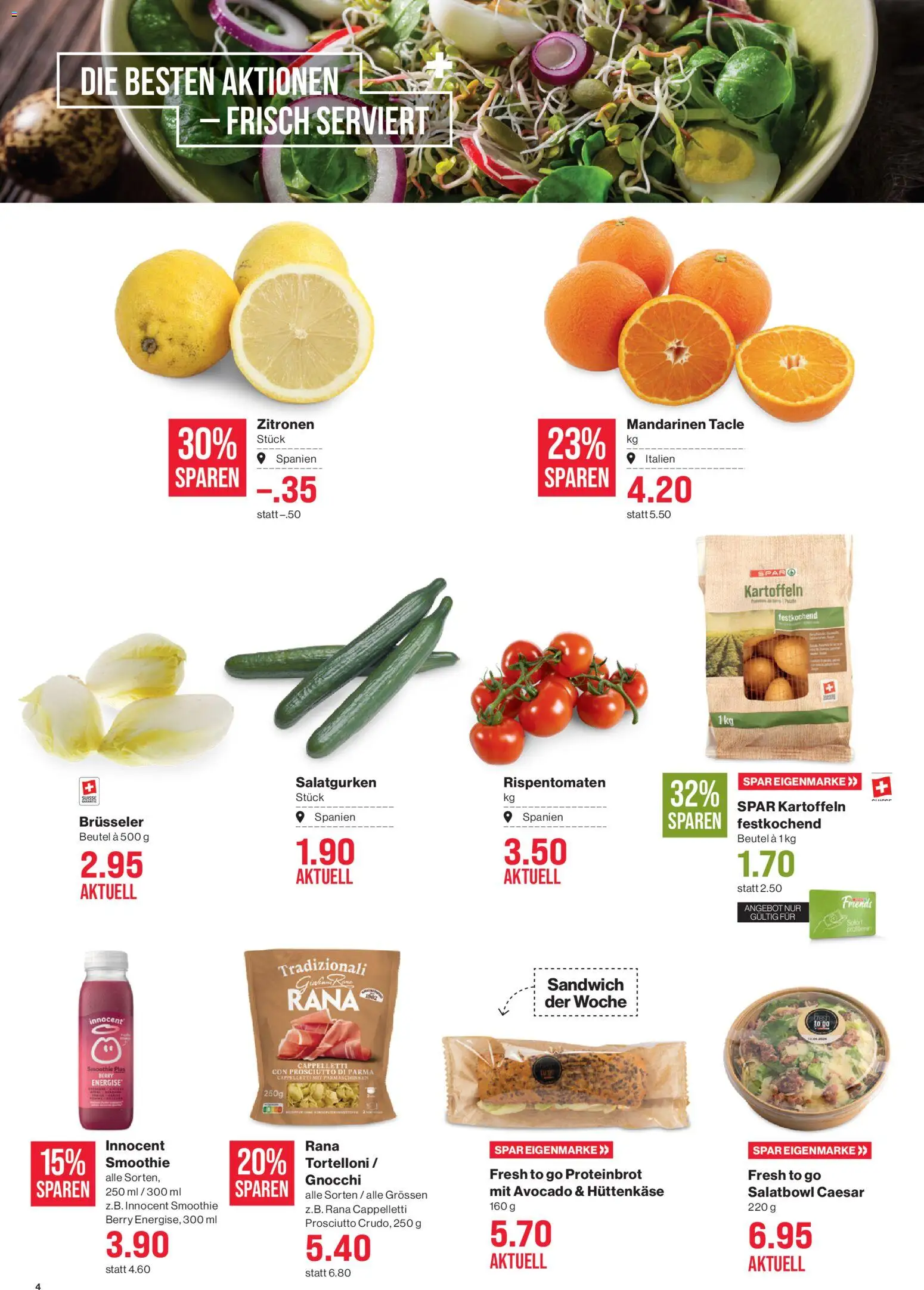 SPAR Aktionen – gültig ab 08.01.2026 | Seite: 4 | Produkte: Kammerjunker, Avocado, Mandarinen, Hüttenkäse