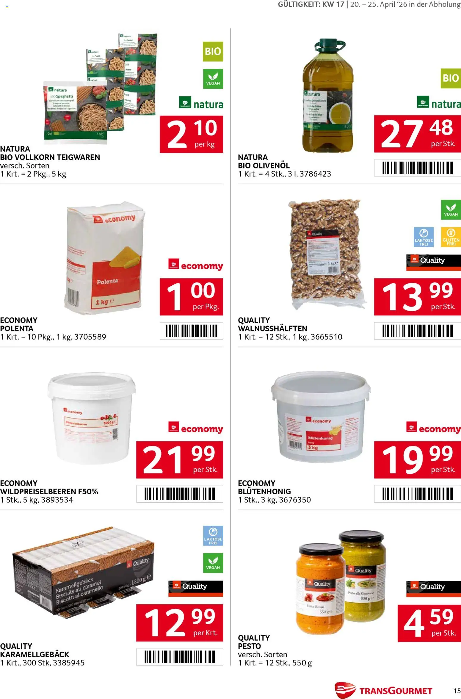 Transgourmet Flugblatt gültig ab 20.04.2026 | Seite: 15 | Produkte: Hajdina liszt