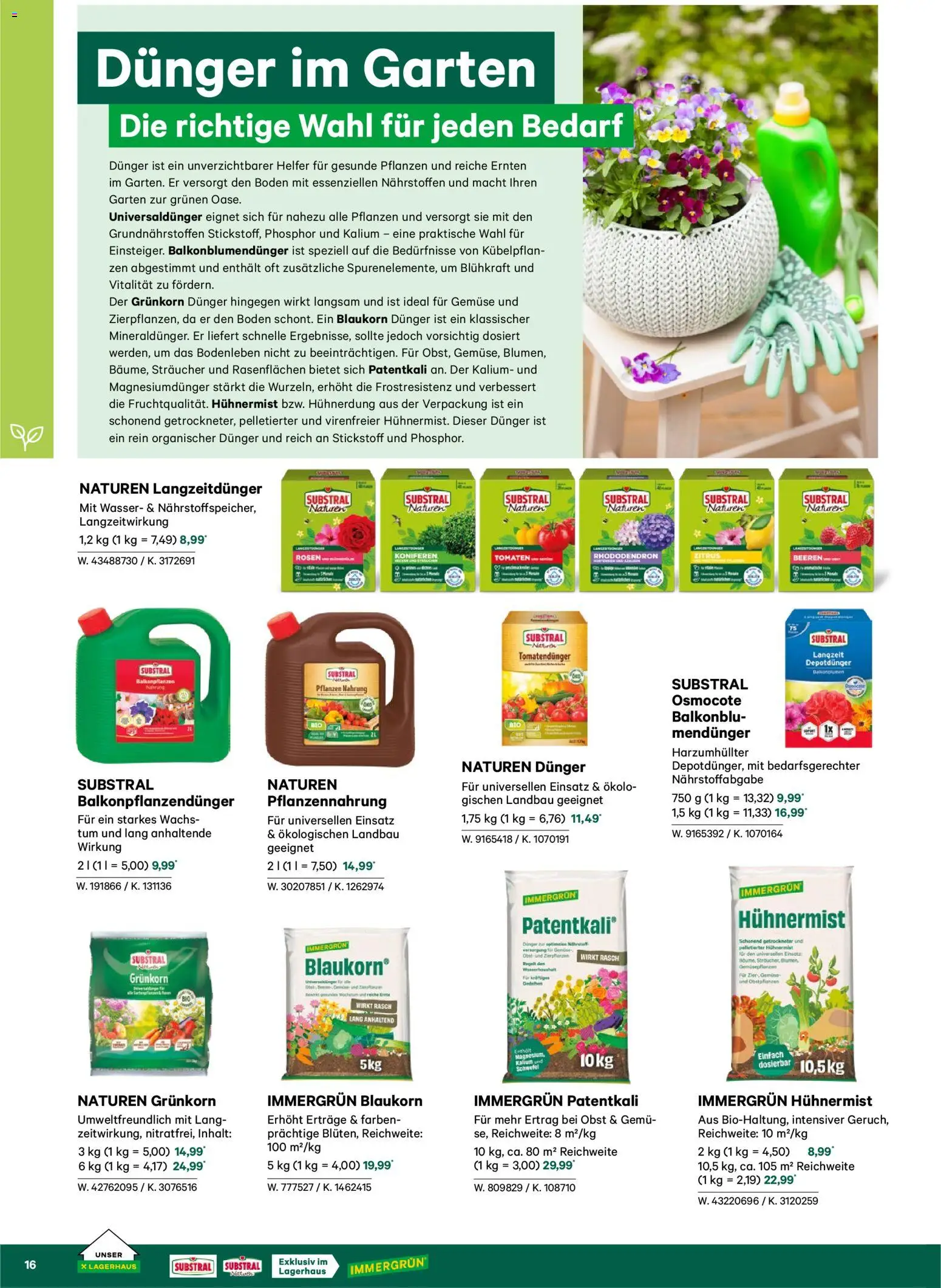 Lagerhaus  Garten und Freizeit Katalog 2026 gültig ab 22.02.2026 | Seite: 16 | Produkte: Wasser, Gemüse, Obst, Tomaten