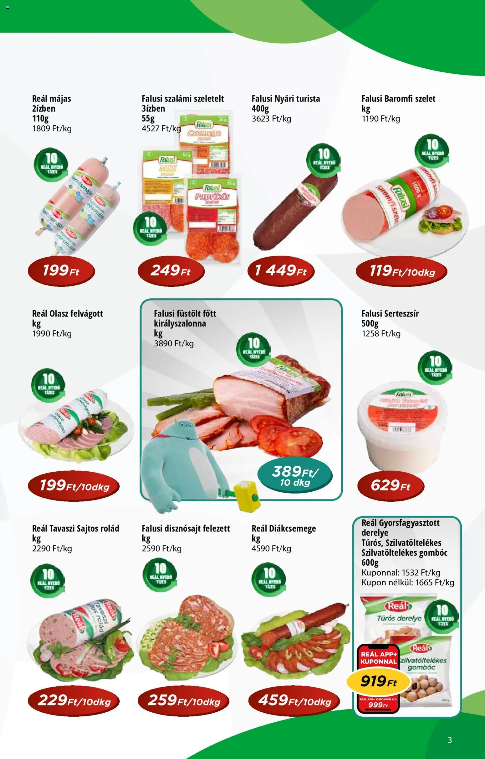 Reál akciós ujság - amely érvényes a következő dátumtól: 14.01.2026 | Oldal: 3 | Termékek: Diákcsemege, Olasz felvágott, Szalámi, Derelye